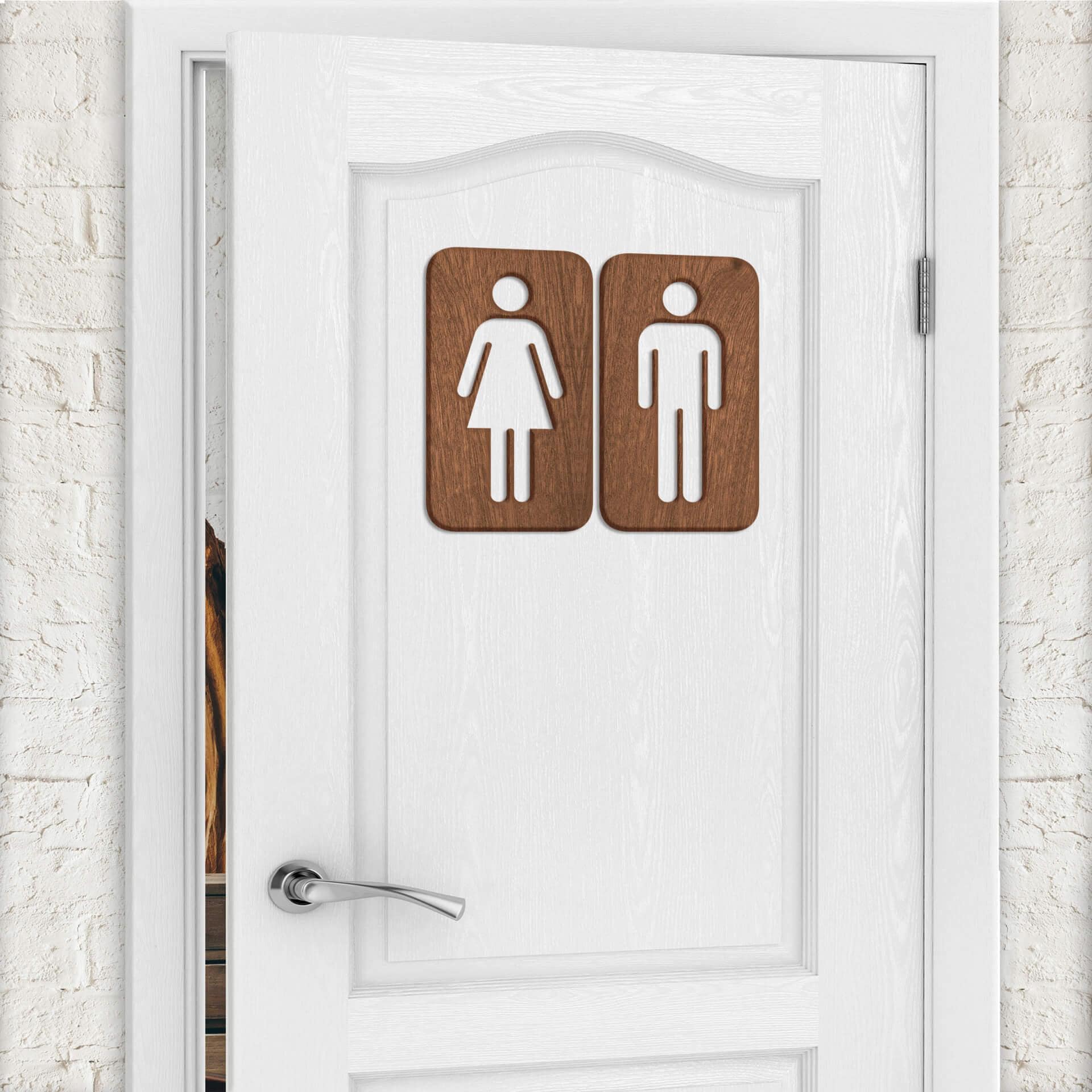Décoration en bois - Signalisation toilettes 01 - Placage d'acajou
