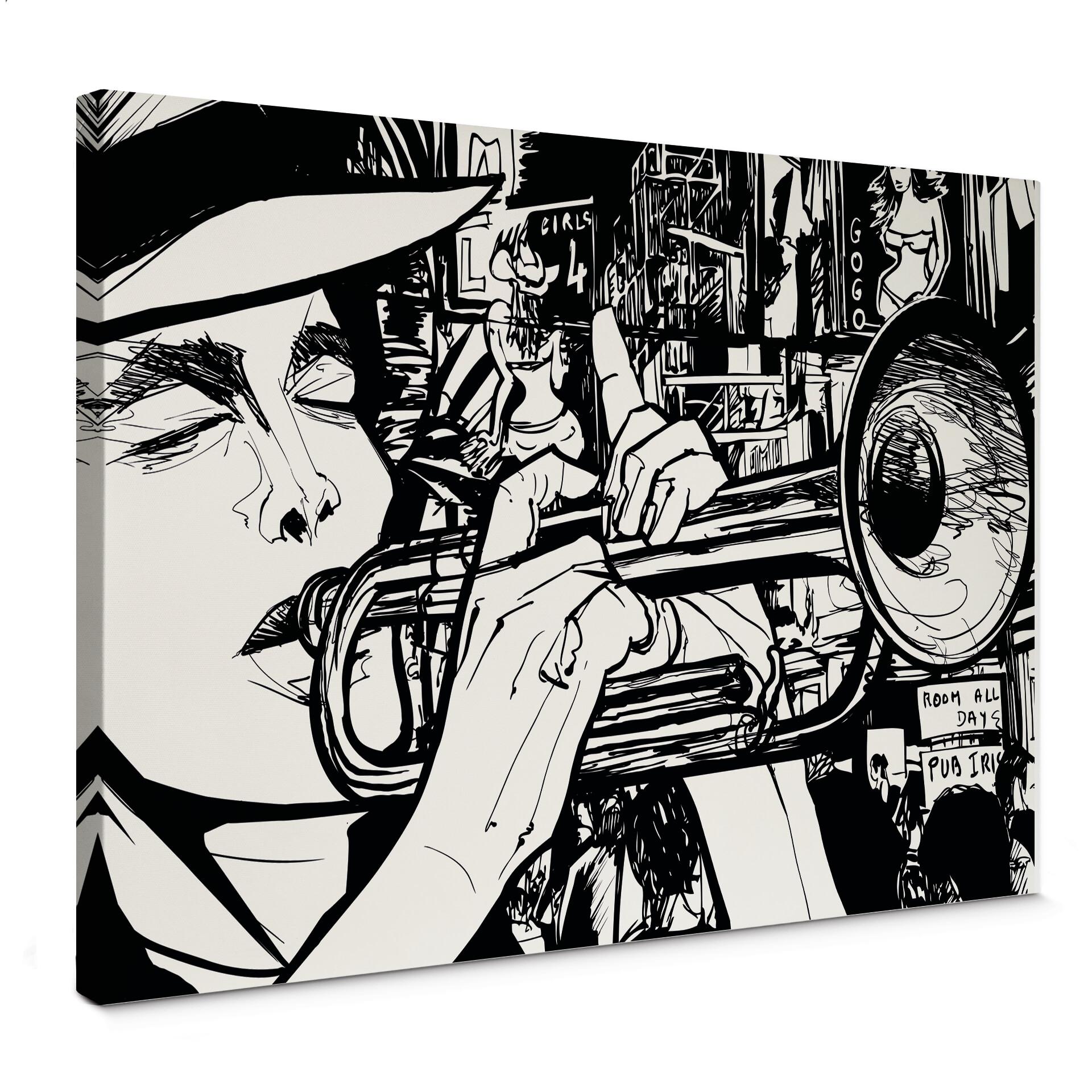 Tableau sur toile Sound of a Street Musician