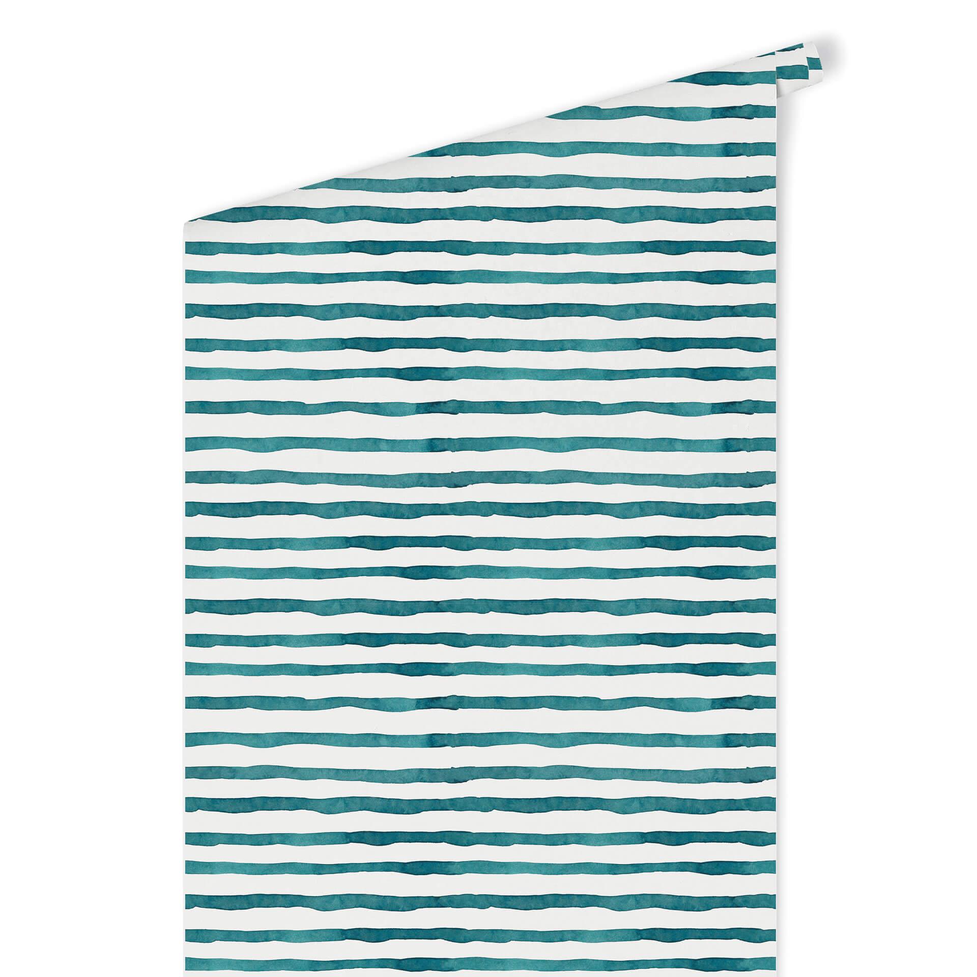 Patroonbehang – Aquarel Strepen 01 – turquoise