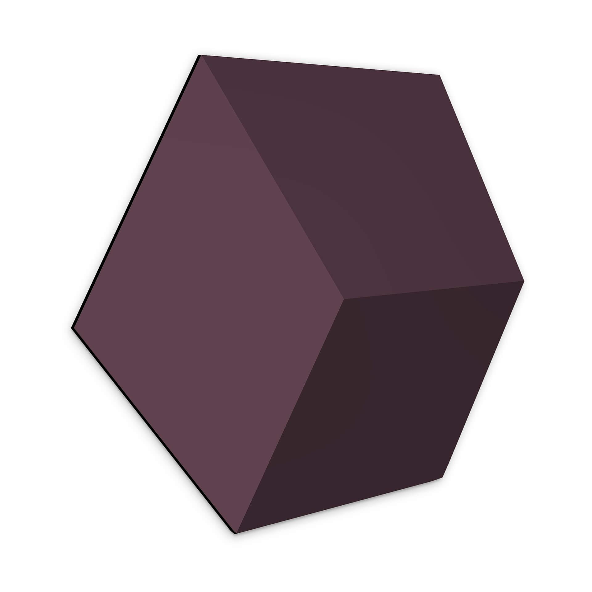 3D Hexagon Alu-Dibond - Lilla