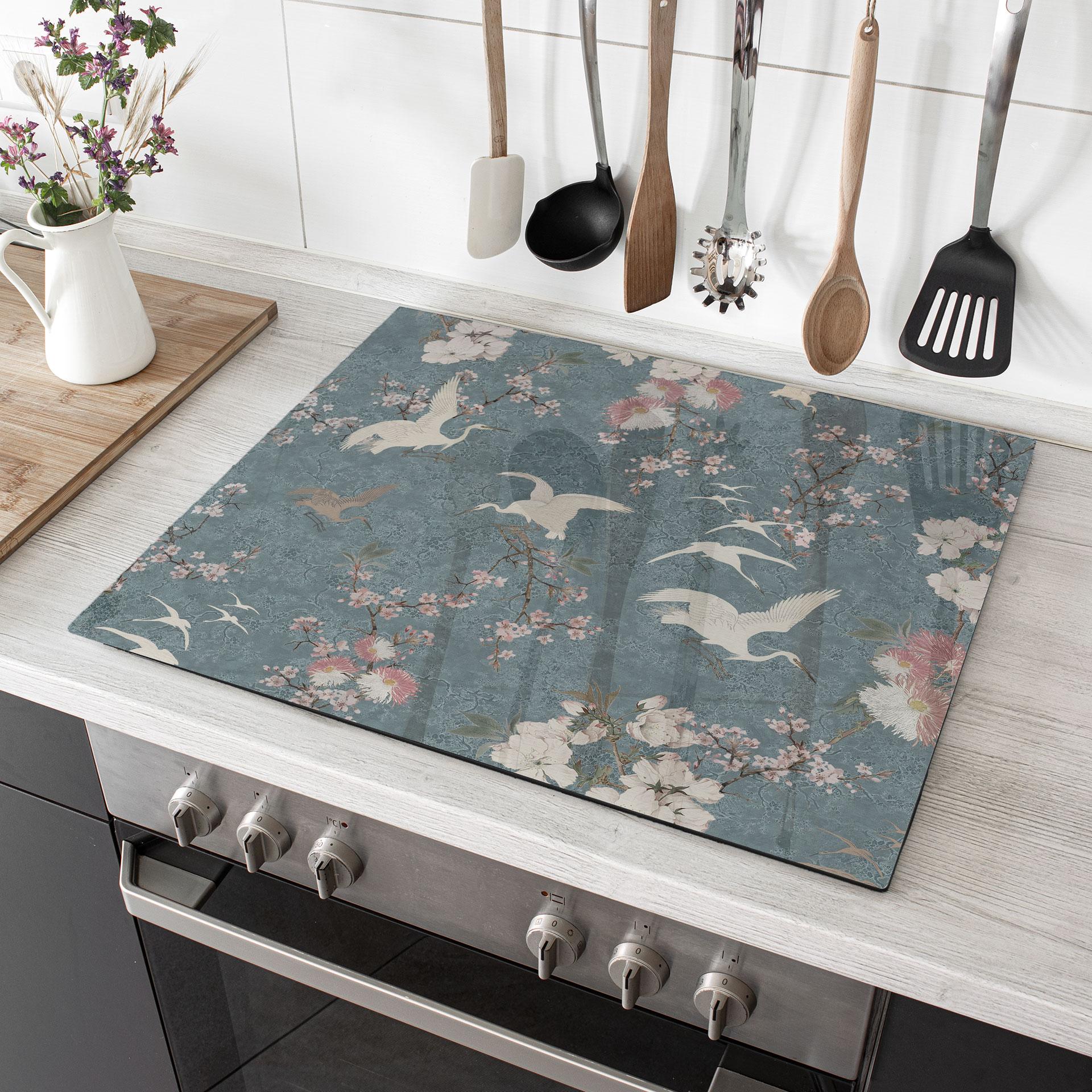 Stænkplade til køkken Kraner i kirsebærblomstrende blå - Bloomery Decor