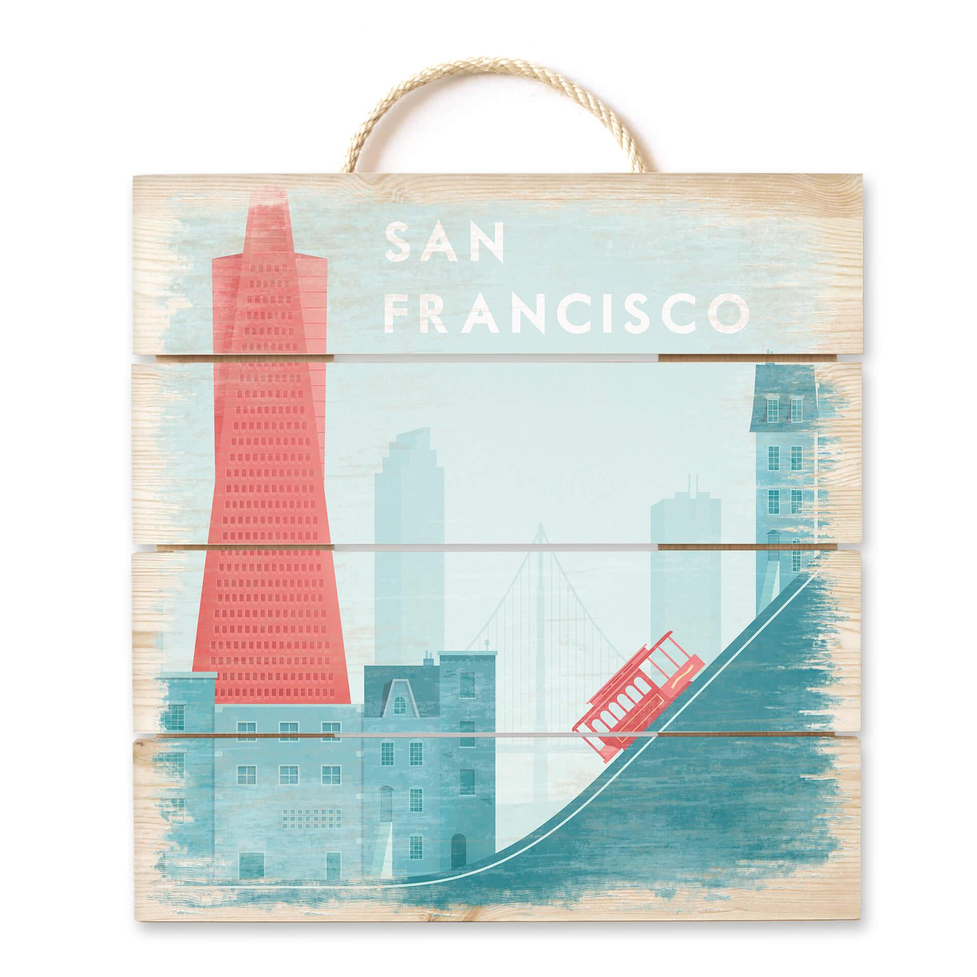 Cuadro de madera Rivers - San Francisco - 40x41,5 cm