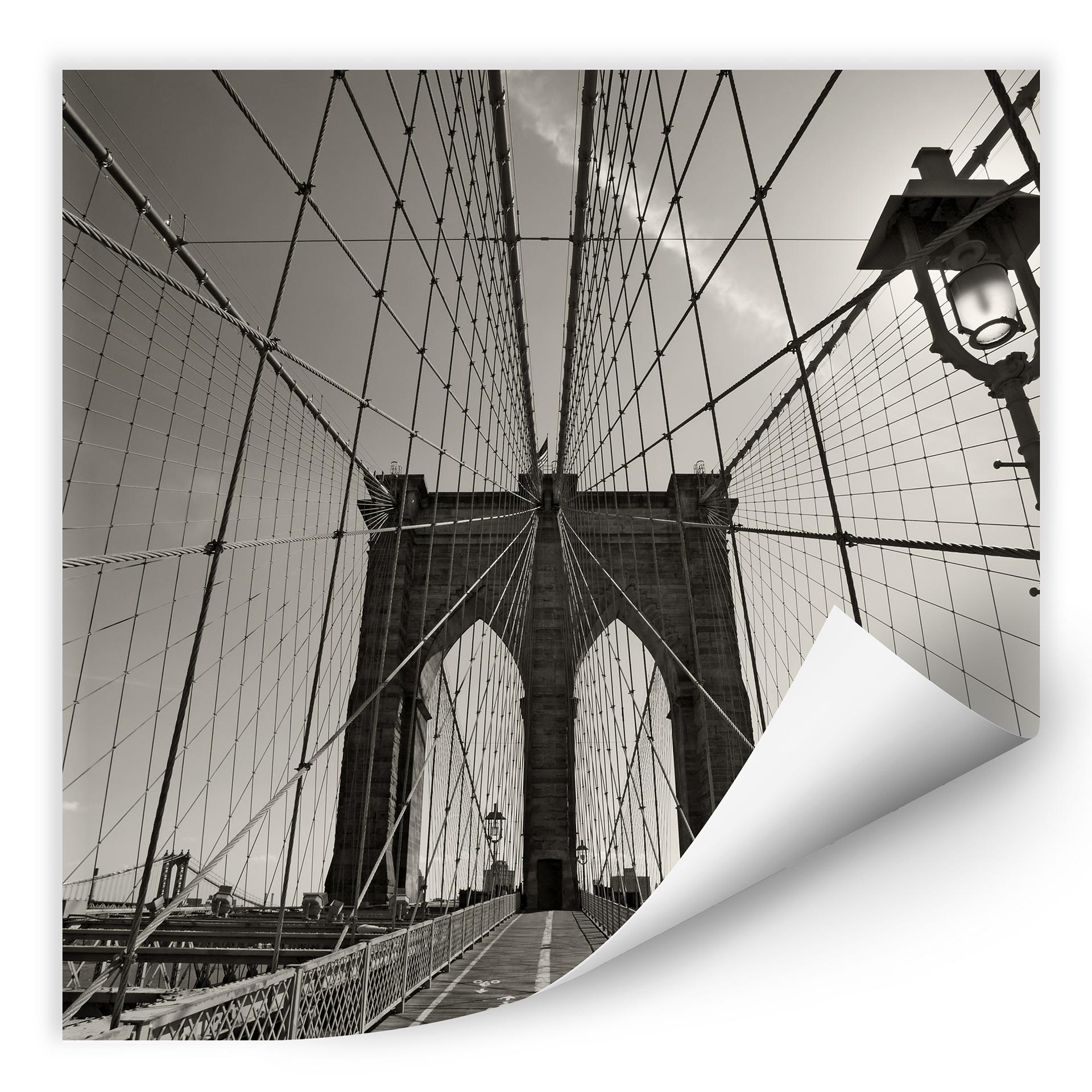 Zelfklevende Poster - Brooklyn Bridge