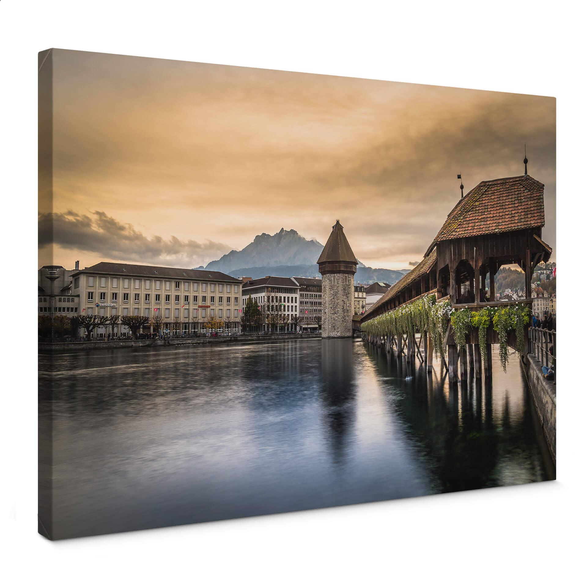Canvastavla Huber - Gamla stan Luzern