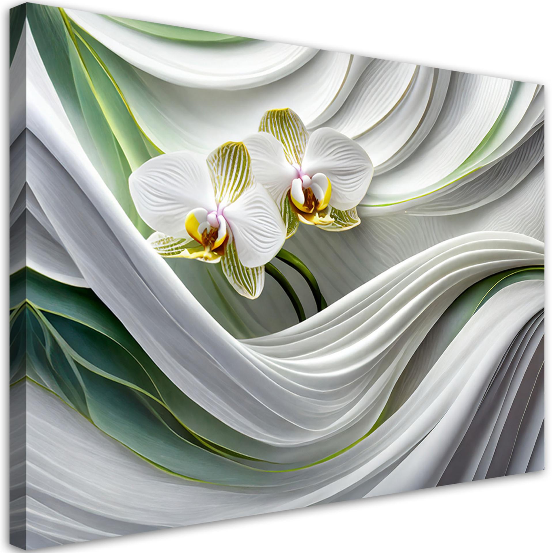 Canvasbillede, Abstrakt orkidé 3D