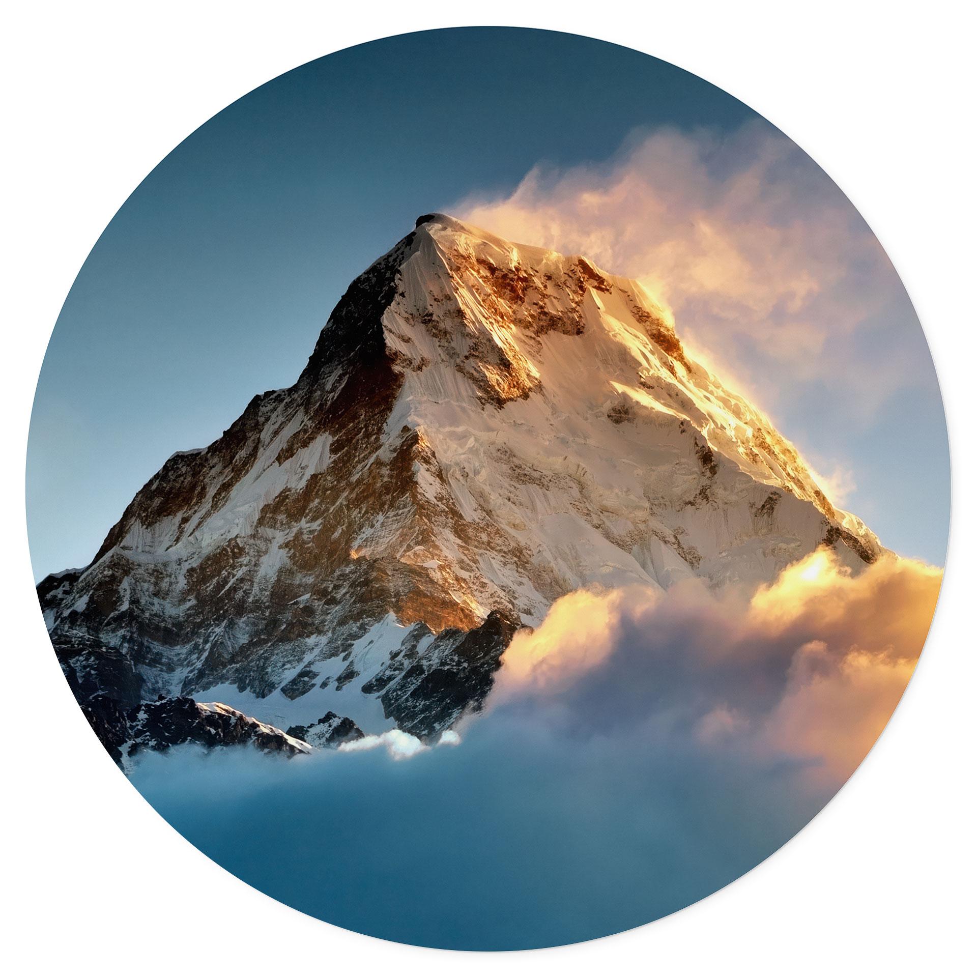 Vinilo decorativo Amanecer sobre la montaña nevada - Annapurna Himal - Redondo