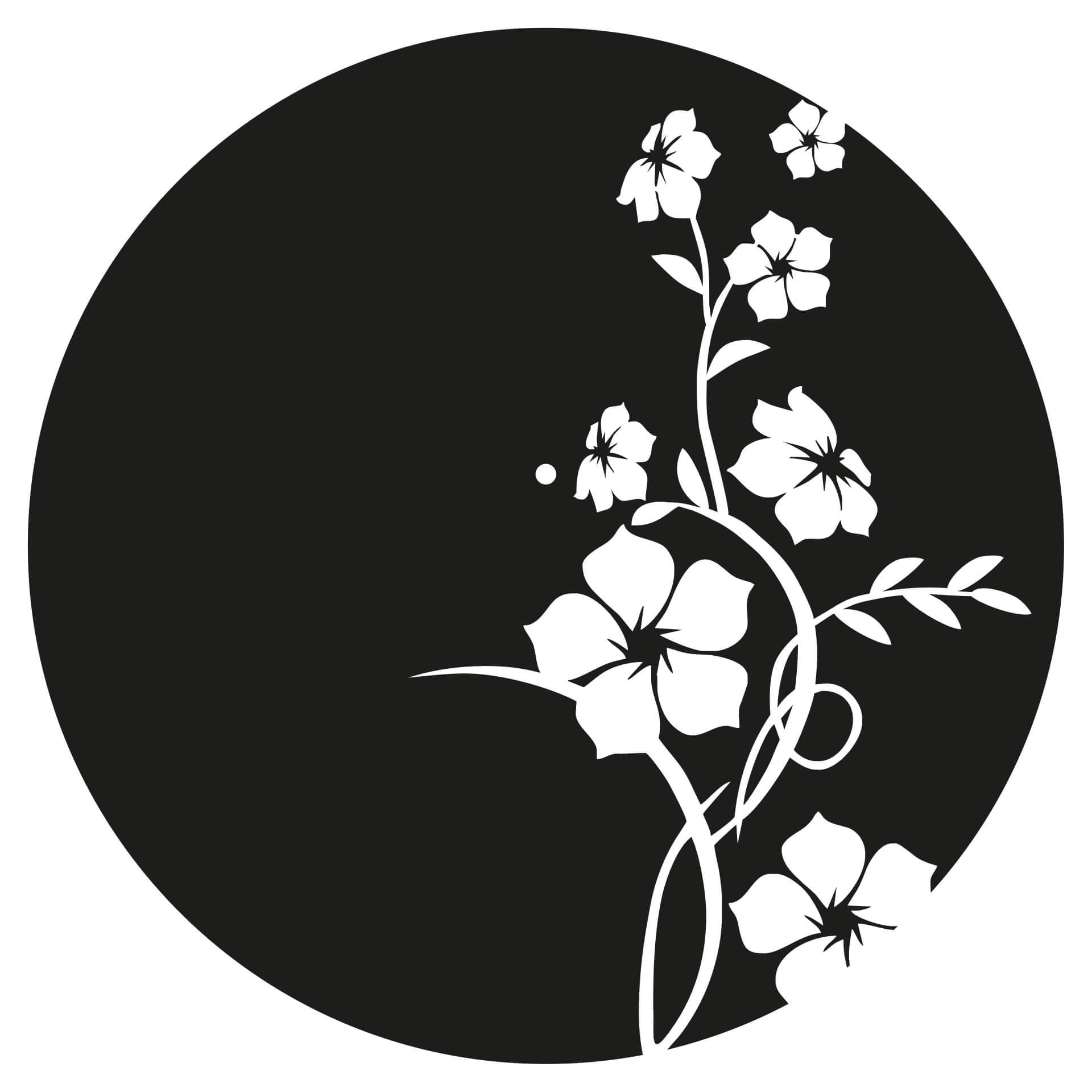 Wandtattoo Jadeblumen Uhr