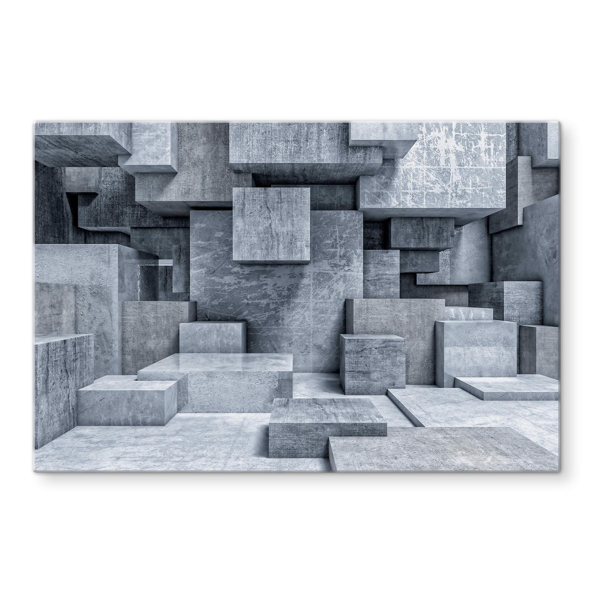 Spatscherm 3D Betonblokken