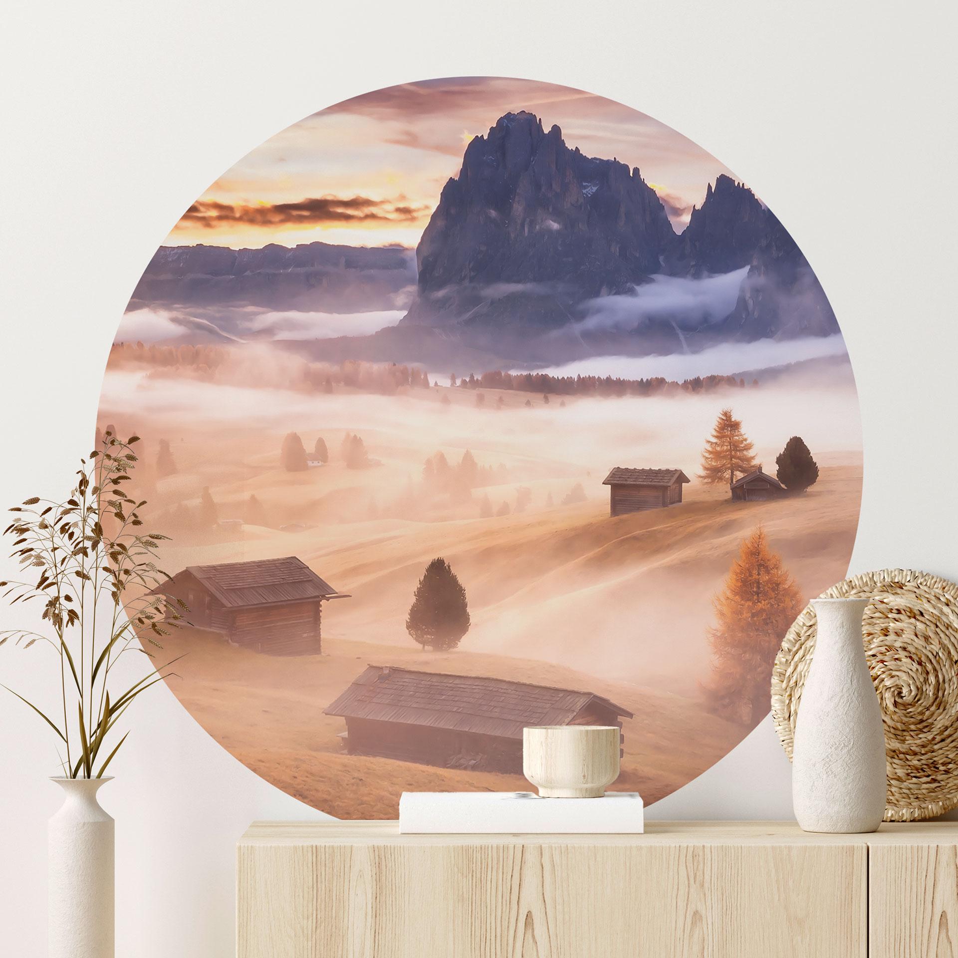 Wallsticker Efterårståge i Alperne - Selagea - Rund