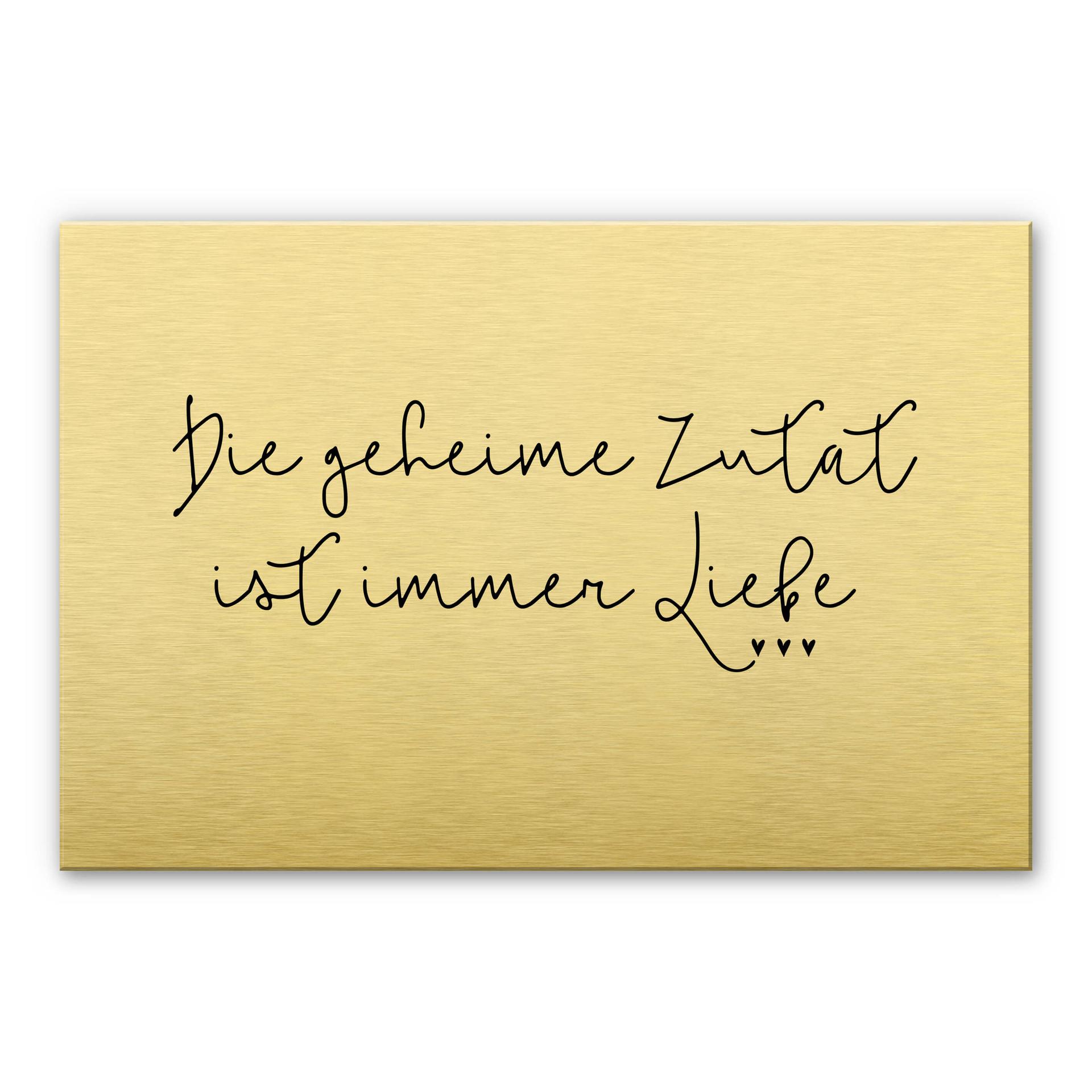 Stænkplade - Die geheime Zutat ist immer Liebe - AluDibond