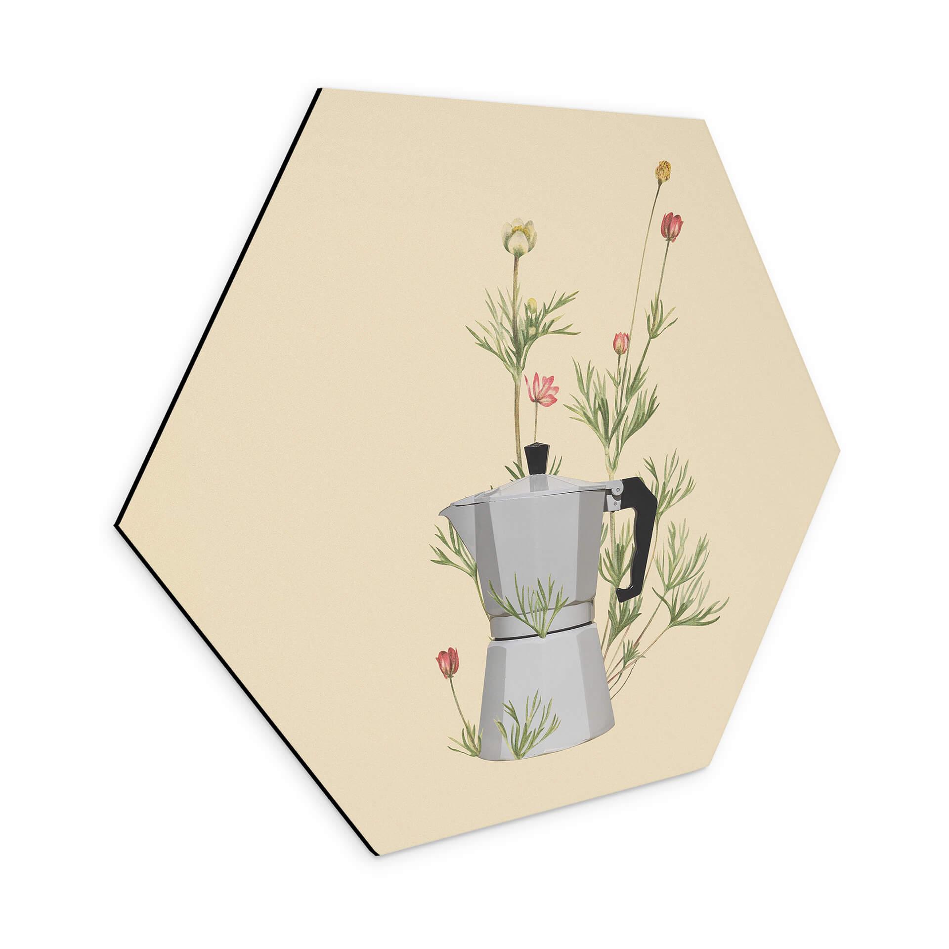 Hexagone - alu-Dibond Frida Floral Studio - Moka Floral