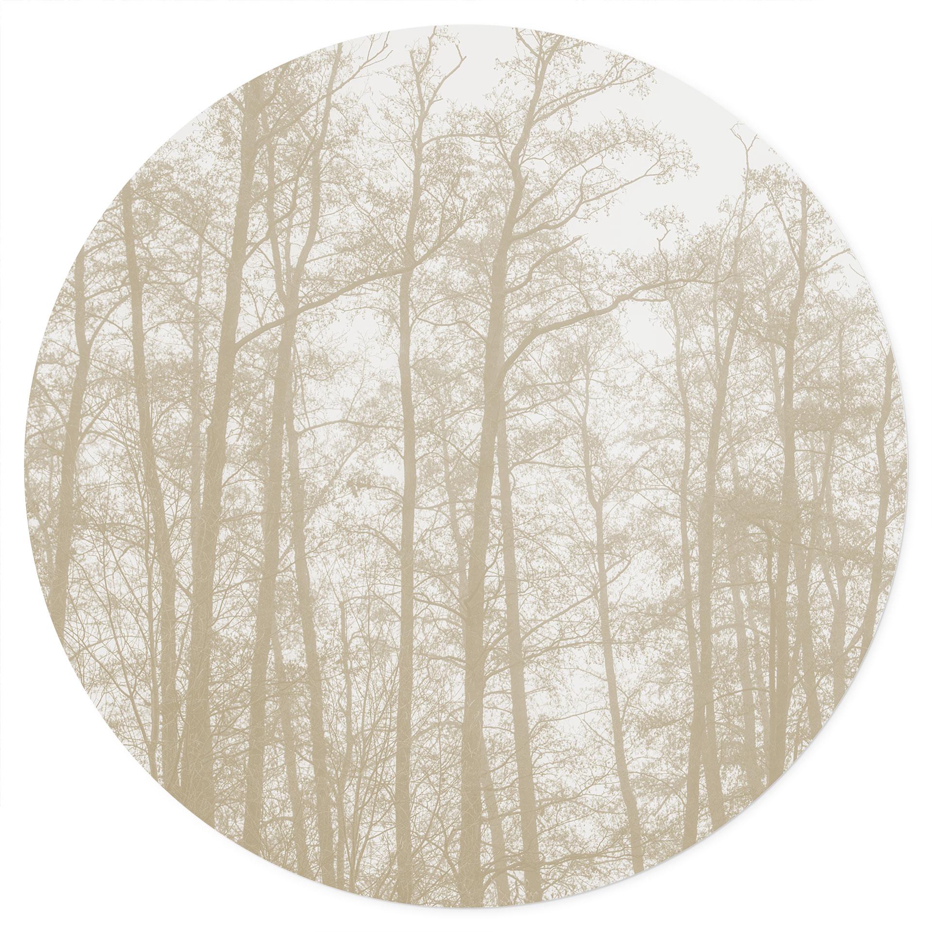 Stille winter bos Muursticker - Böhmer - Rond