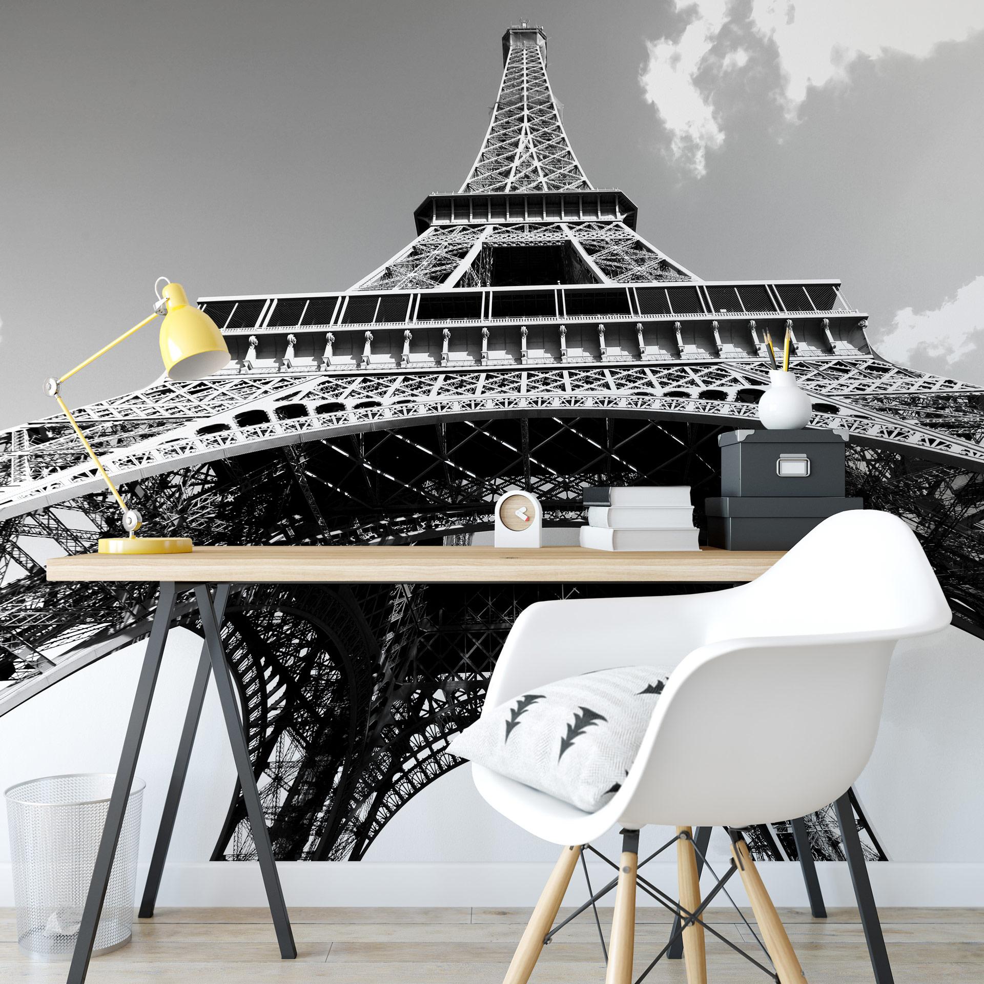 Papier peint photo - Tour Eiffel en noir et blanc