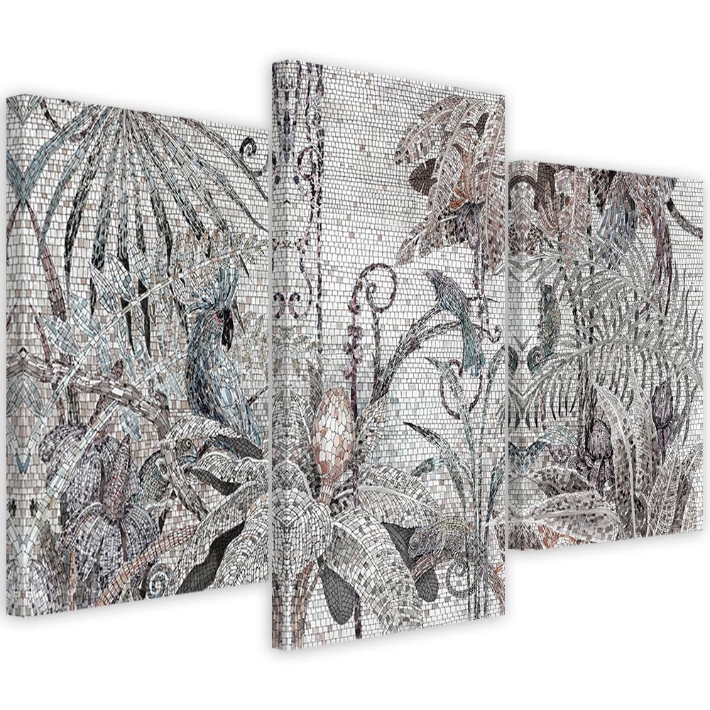3-delt lærredstryk Mosaikjungle
