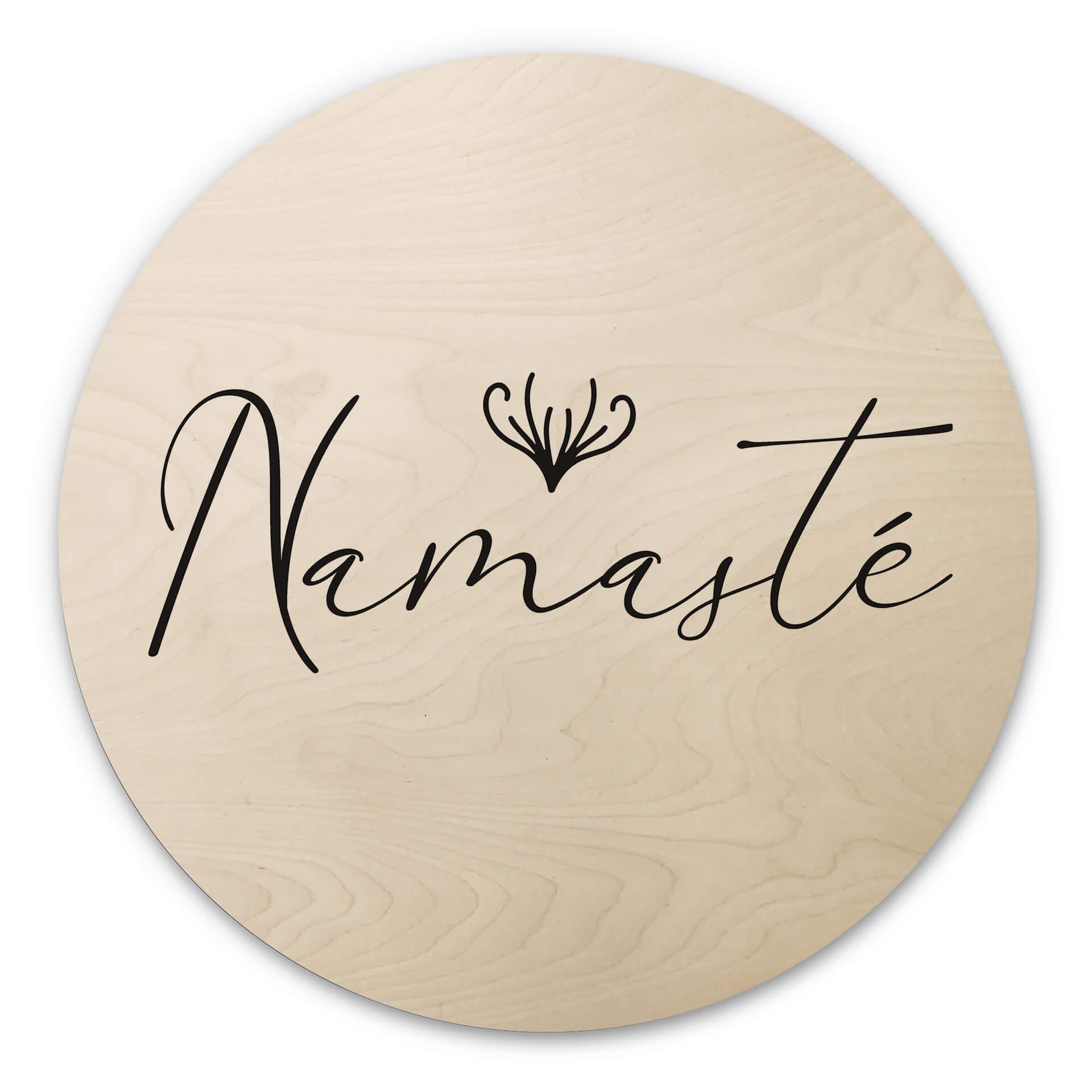 Væg cirkel træ Namasté