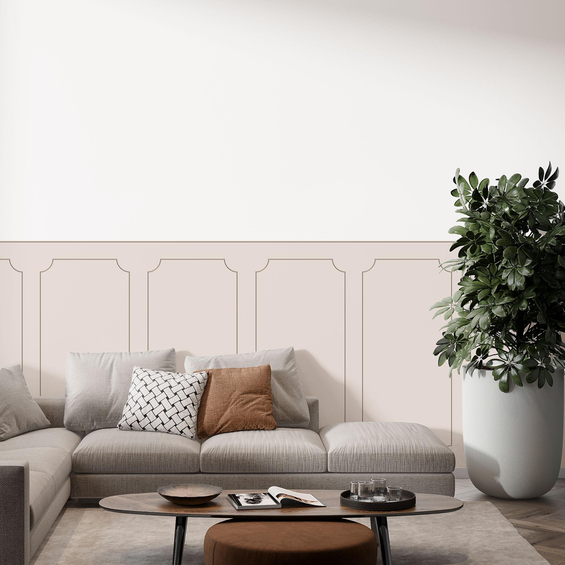 Wandpanelen Wandbekleding beige met sierbiesoptiek