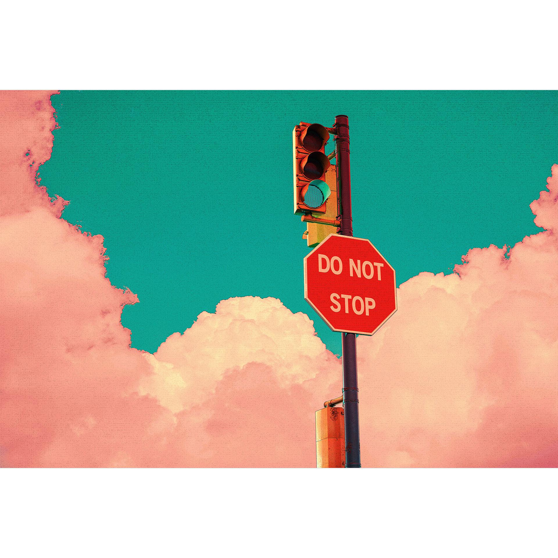 Fotobehang Do Not Stop - Bord voor turquoise blauwe lucht - CosmoZach