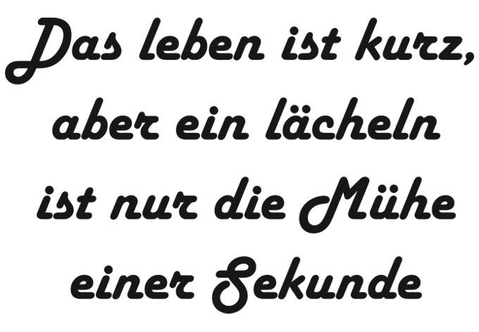 Wandtattoo Das Leben ist kurz, aber ein Lächeln...