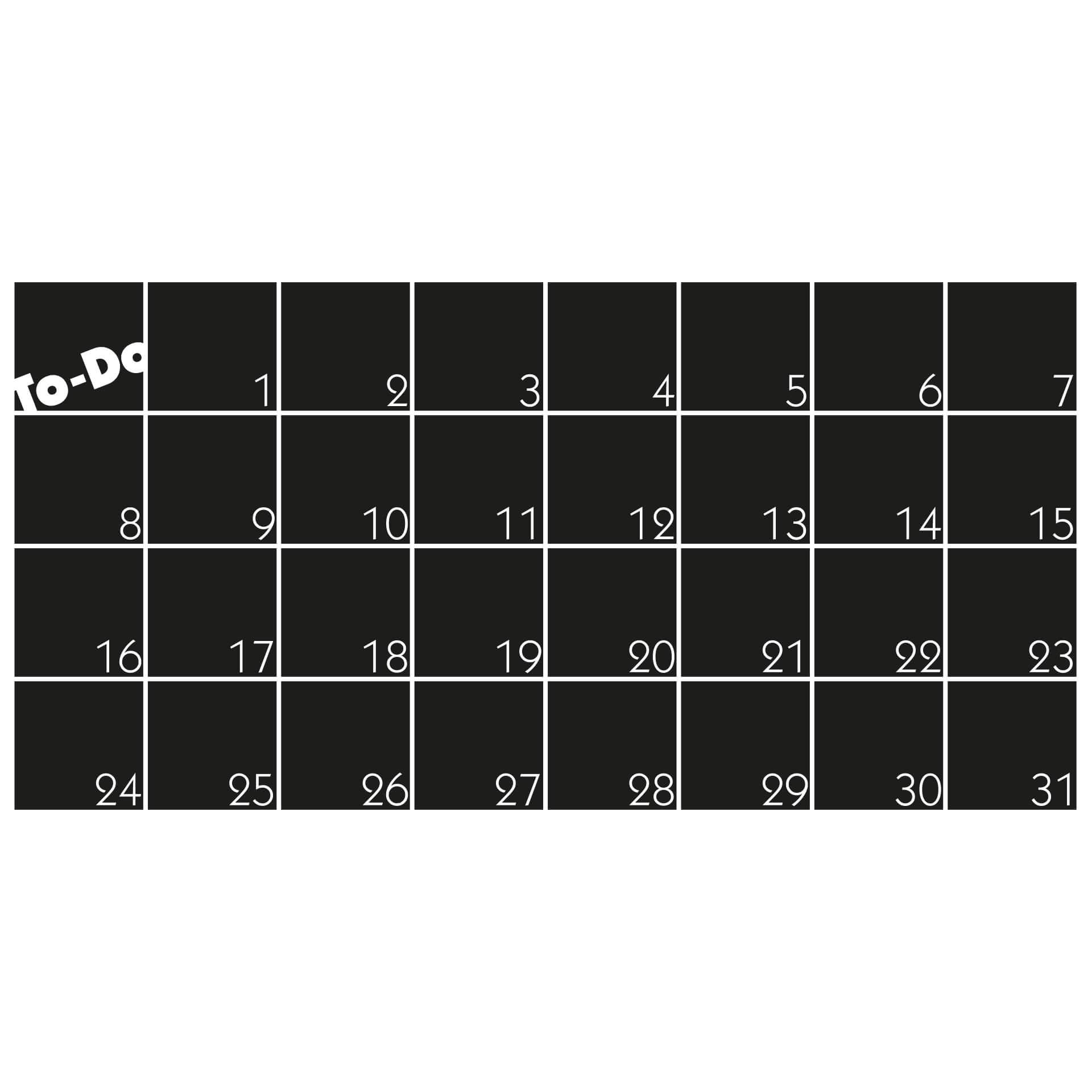 Wallsticker Tavlefolie - Månedsplan 1