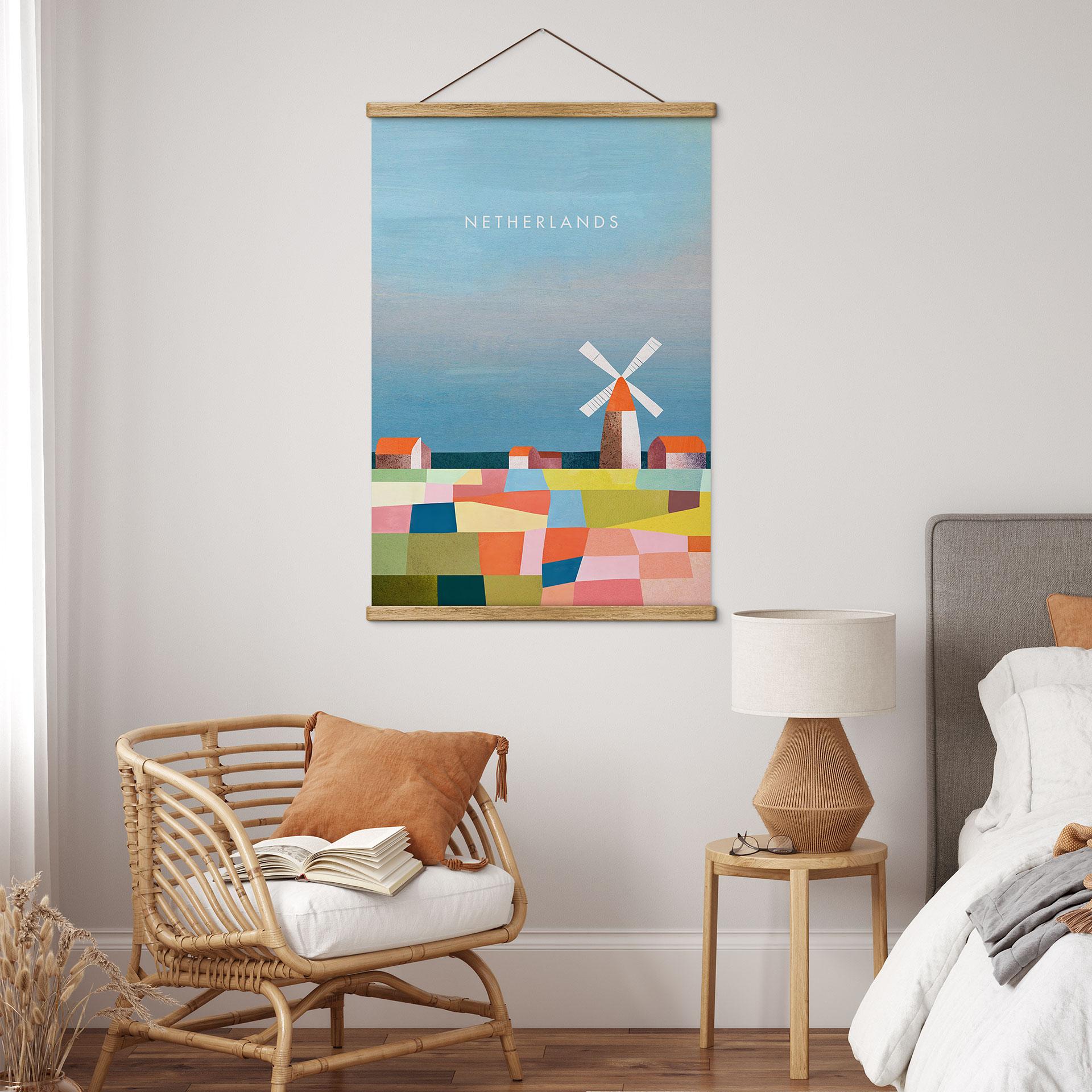 Tekstil plakat Rejse til Holland - Rivers