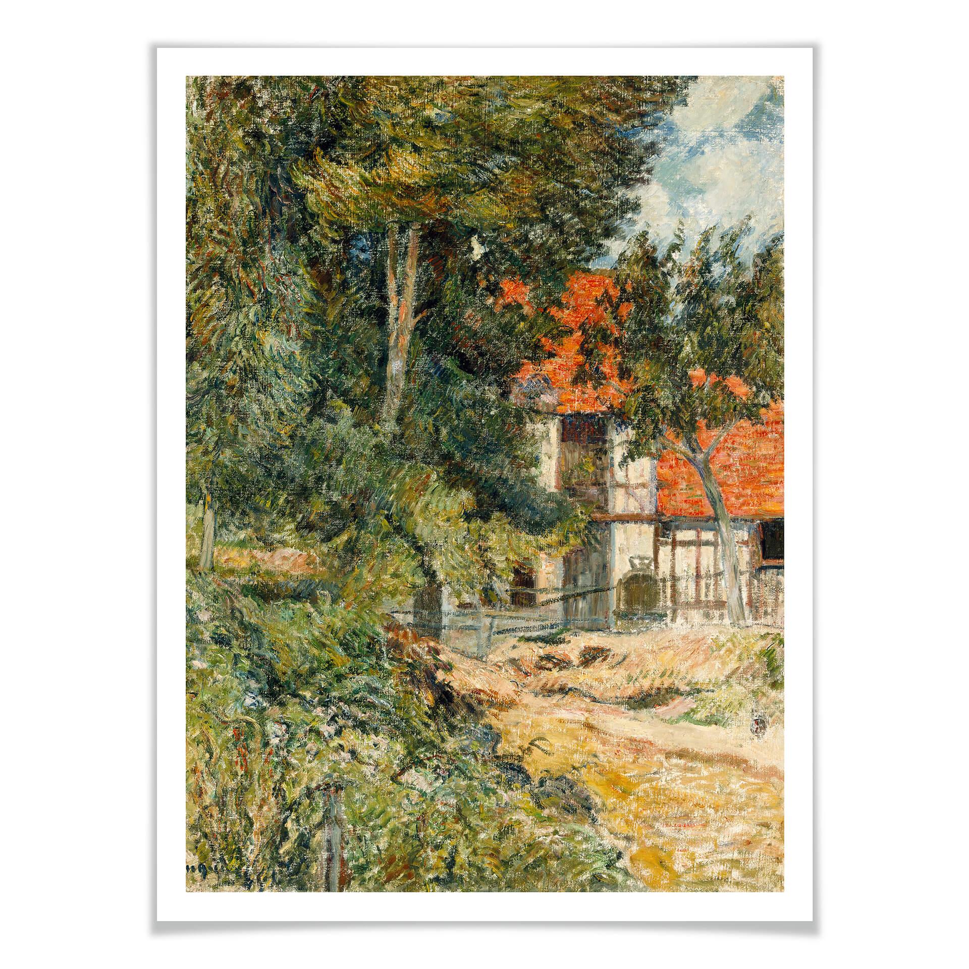 Plakat - Gauguin - Træhus i Normandiet