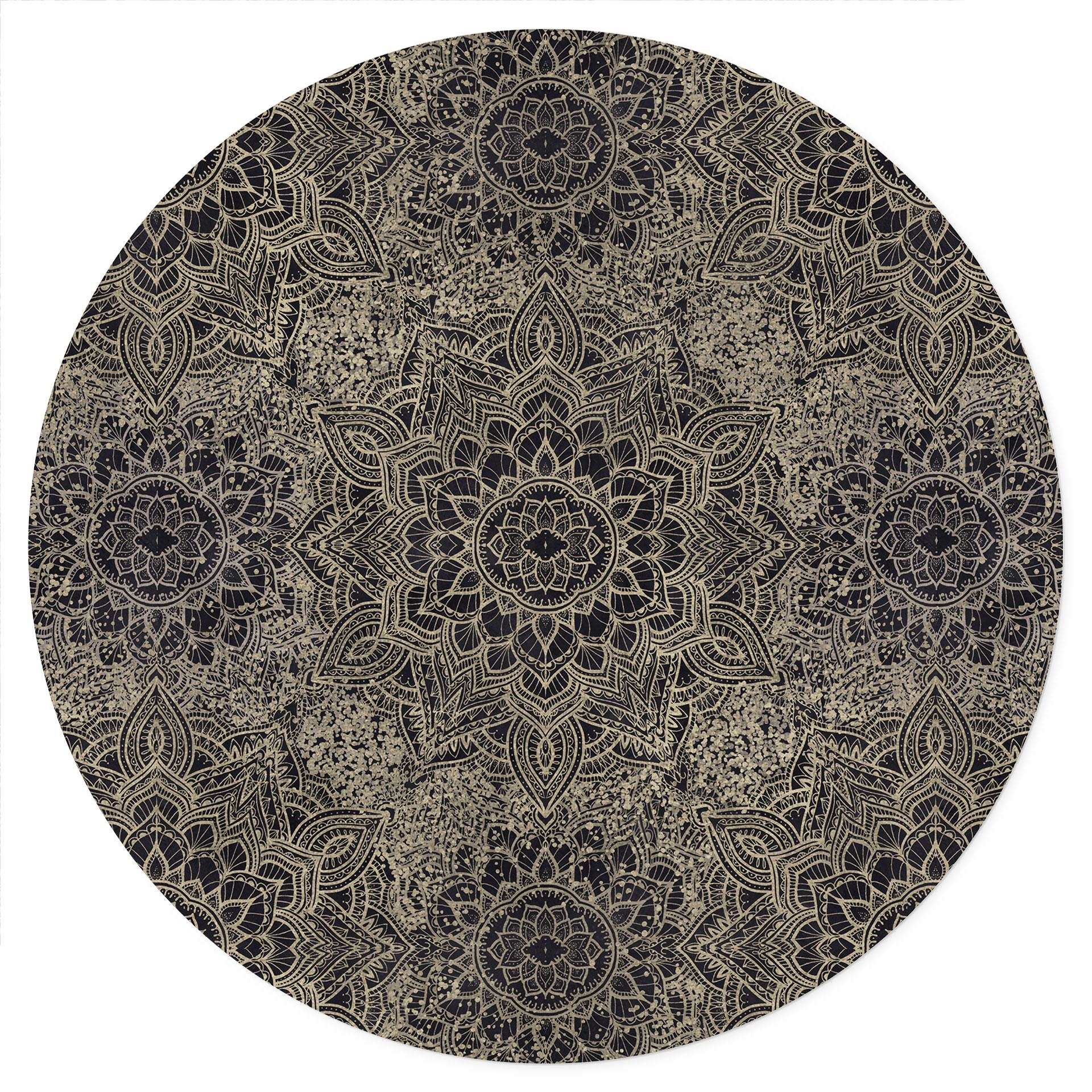Adesivo murale Mandala Boho oro antico - Bloomery Decor - Rotondo