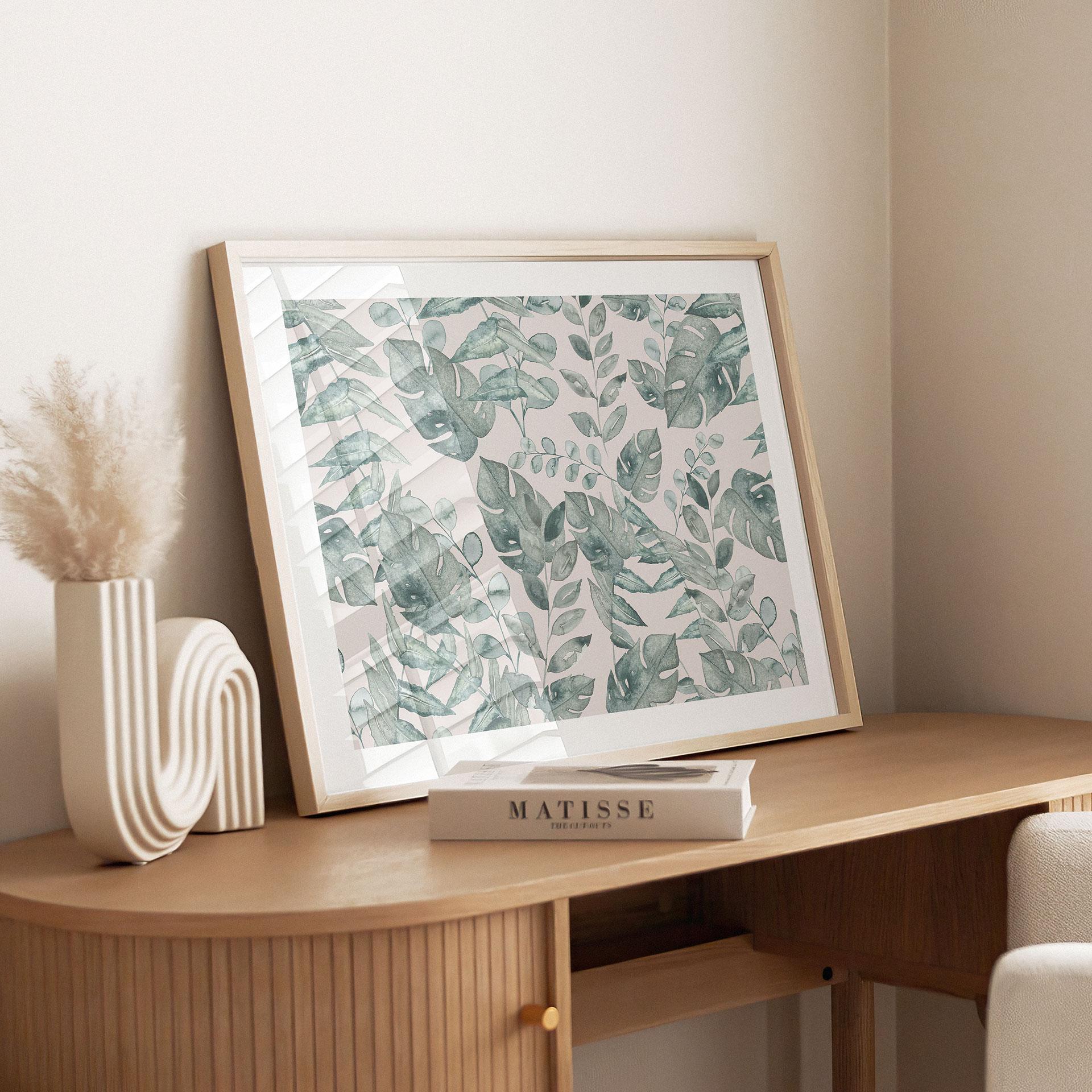 Plante Plakat Jungleblade Akvarel Creme - Bloomery Decor