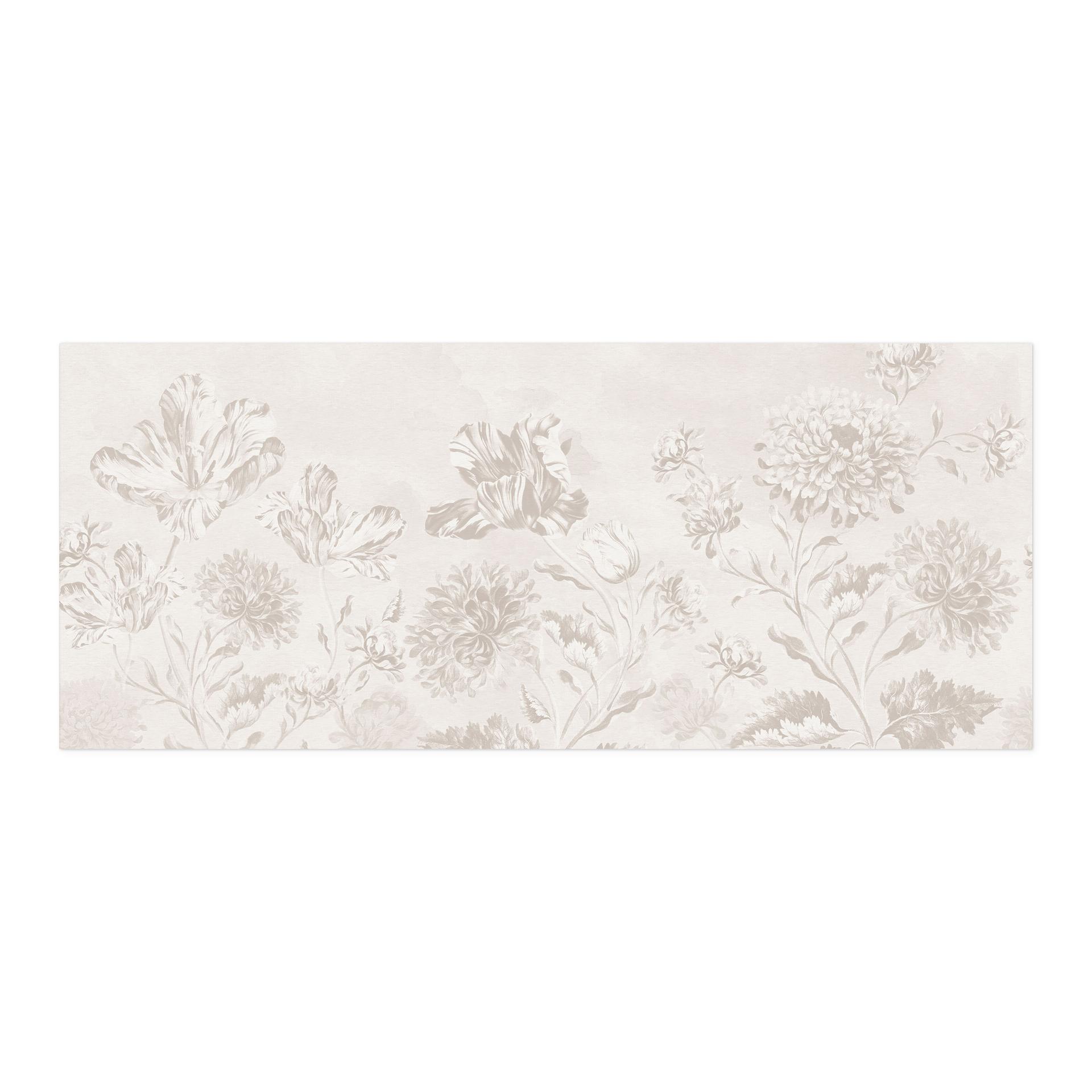 Salpicadero de cocina autoadhesivo con flores silvestres en tiza Greige - Bloomery Decor