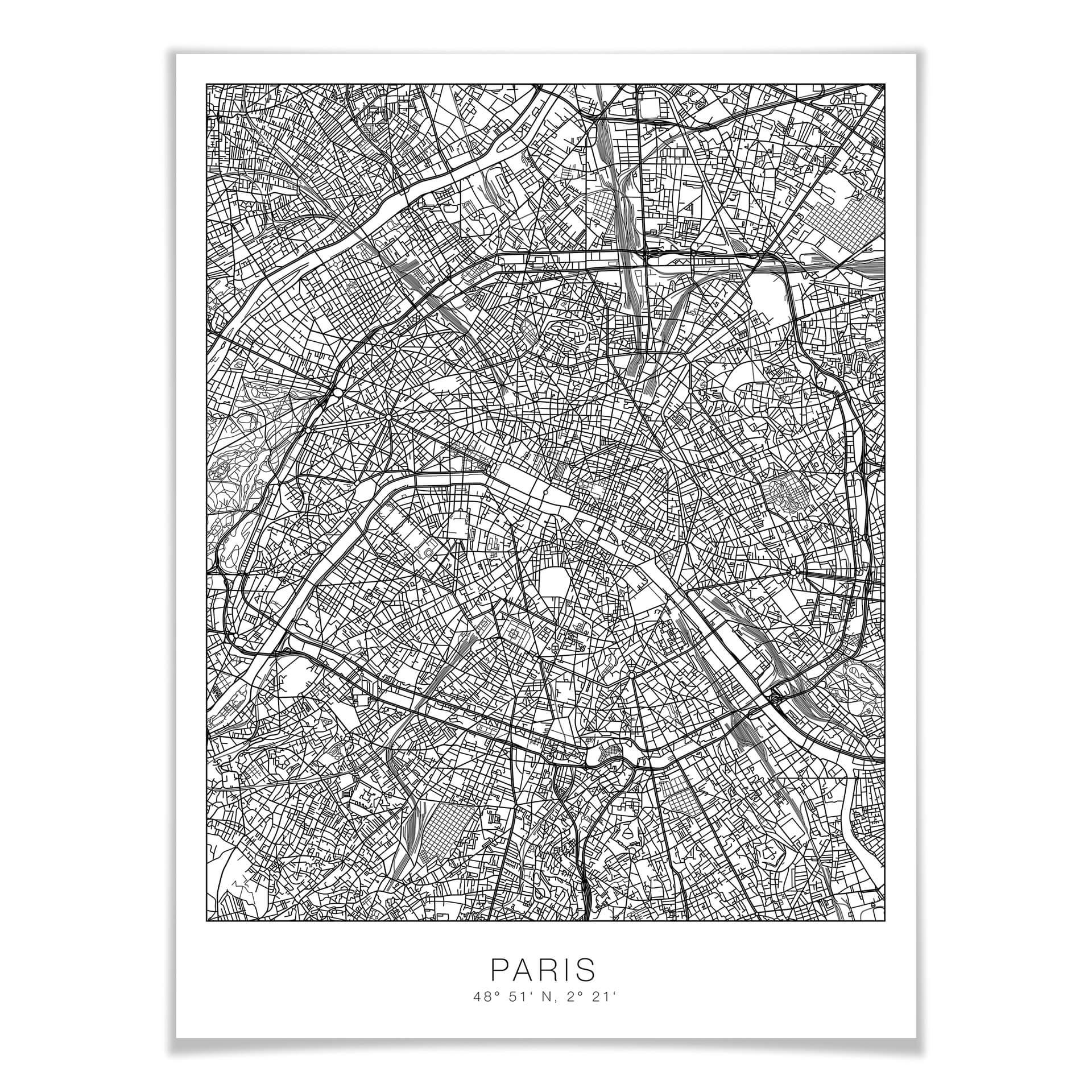Póster mapa de París