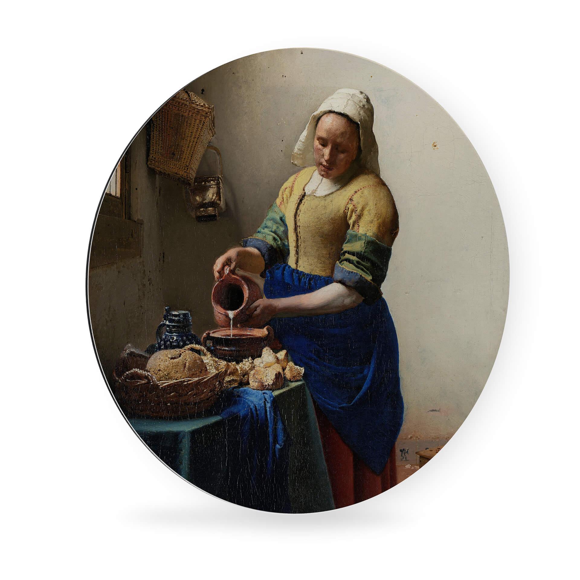 Alu-Dibond Vermeer - Das Mädchen mit dem Milchkrug - Rund