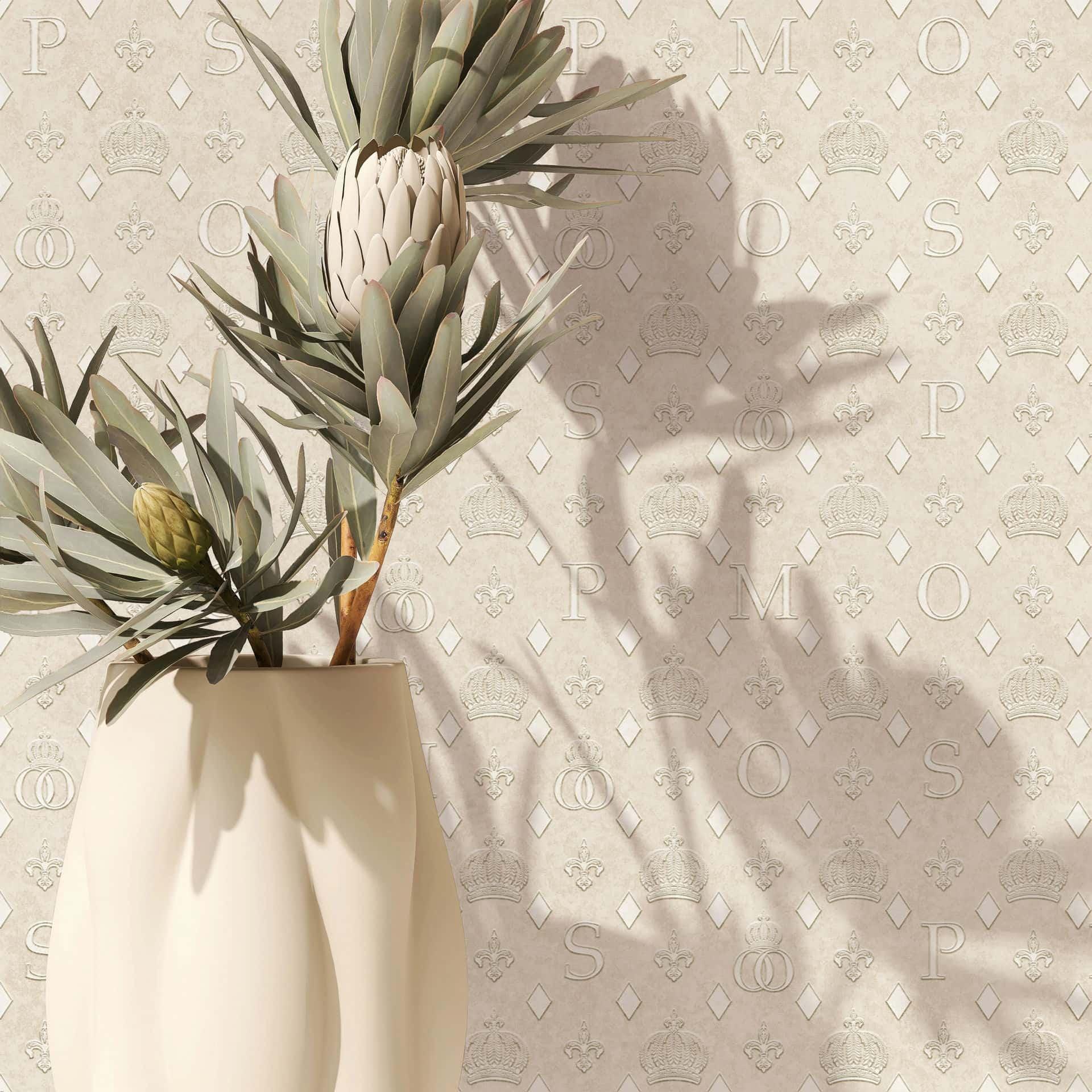 Ikke-vævet tapet kroner, romber grafisk designer mat i beige
