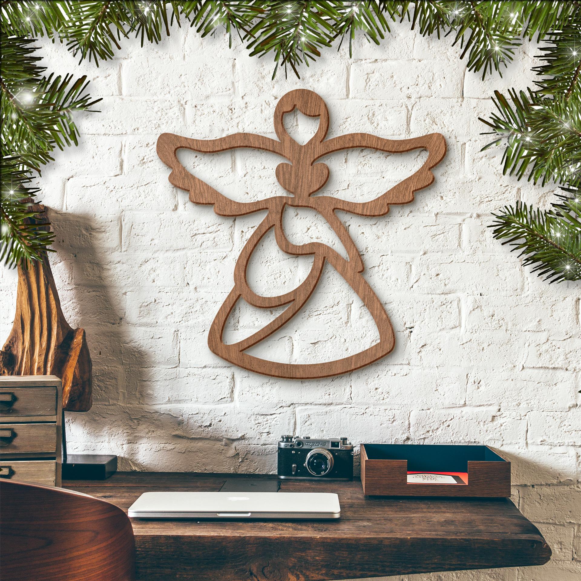 Arte en madera de caoba - Angel