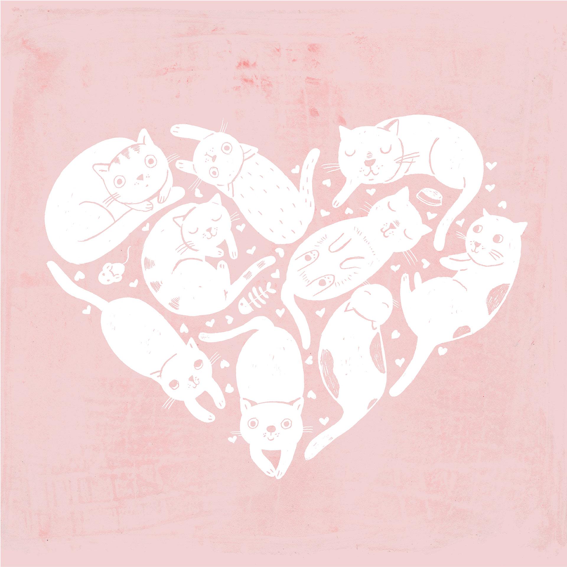 Fotobehang Loske – Cat Heart