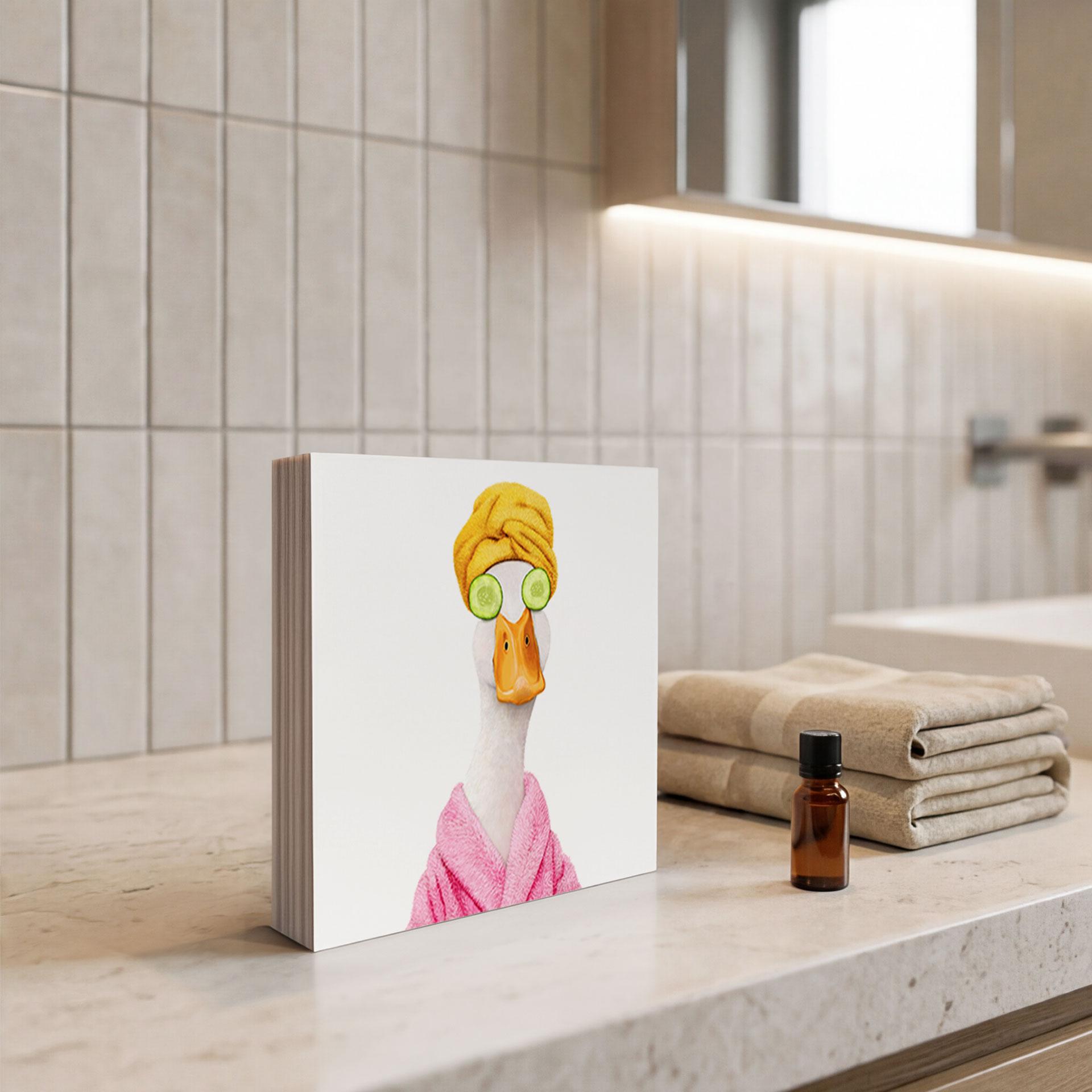 Billede af træ Sjov Wellness-and med agurkemaske Kvadratisk - Korenkova