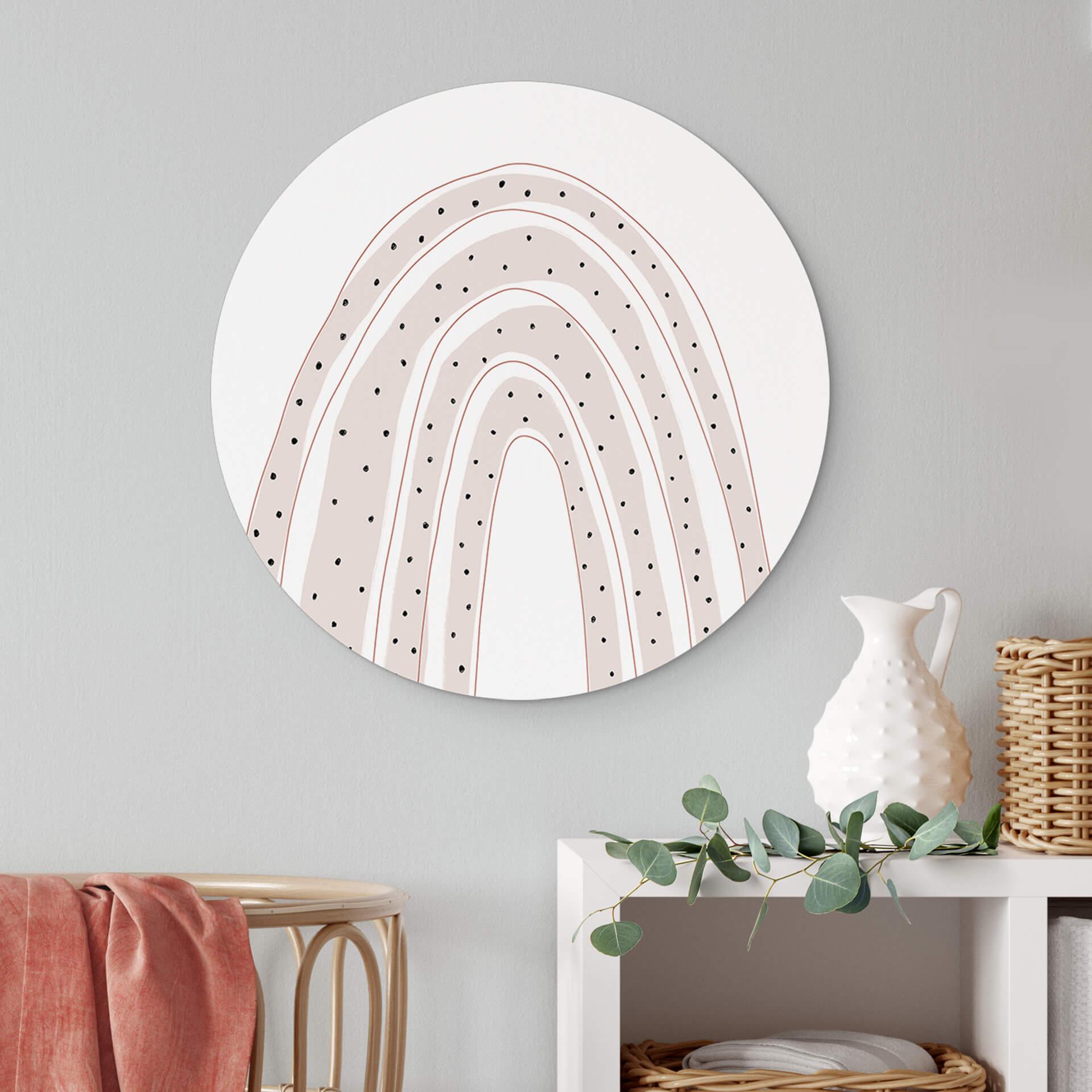 Wandcirkel Uplusmestudio - Abstracte Regenboog met Dots