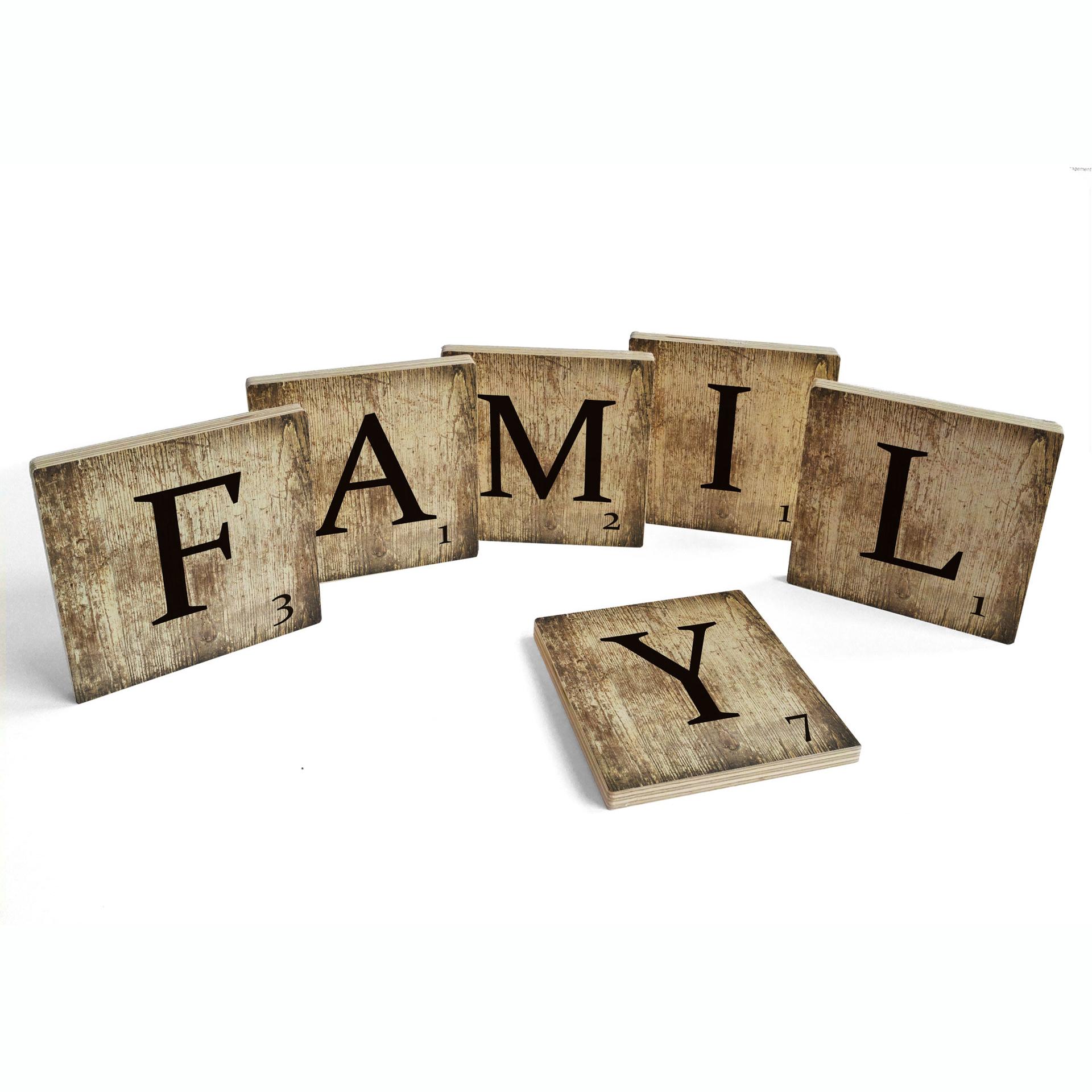 Træbogstaver - Scrabble - Family - Vintage