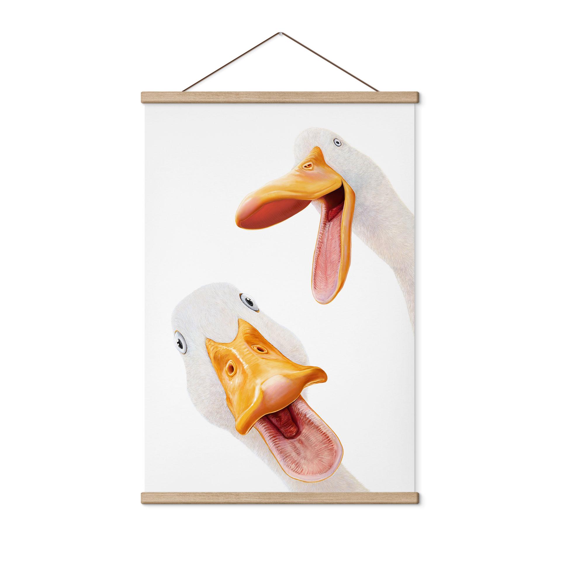 Textil poster Kacklande gäss - Korenkova