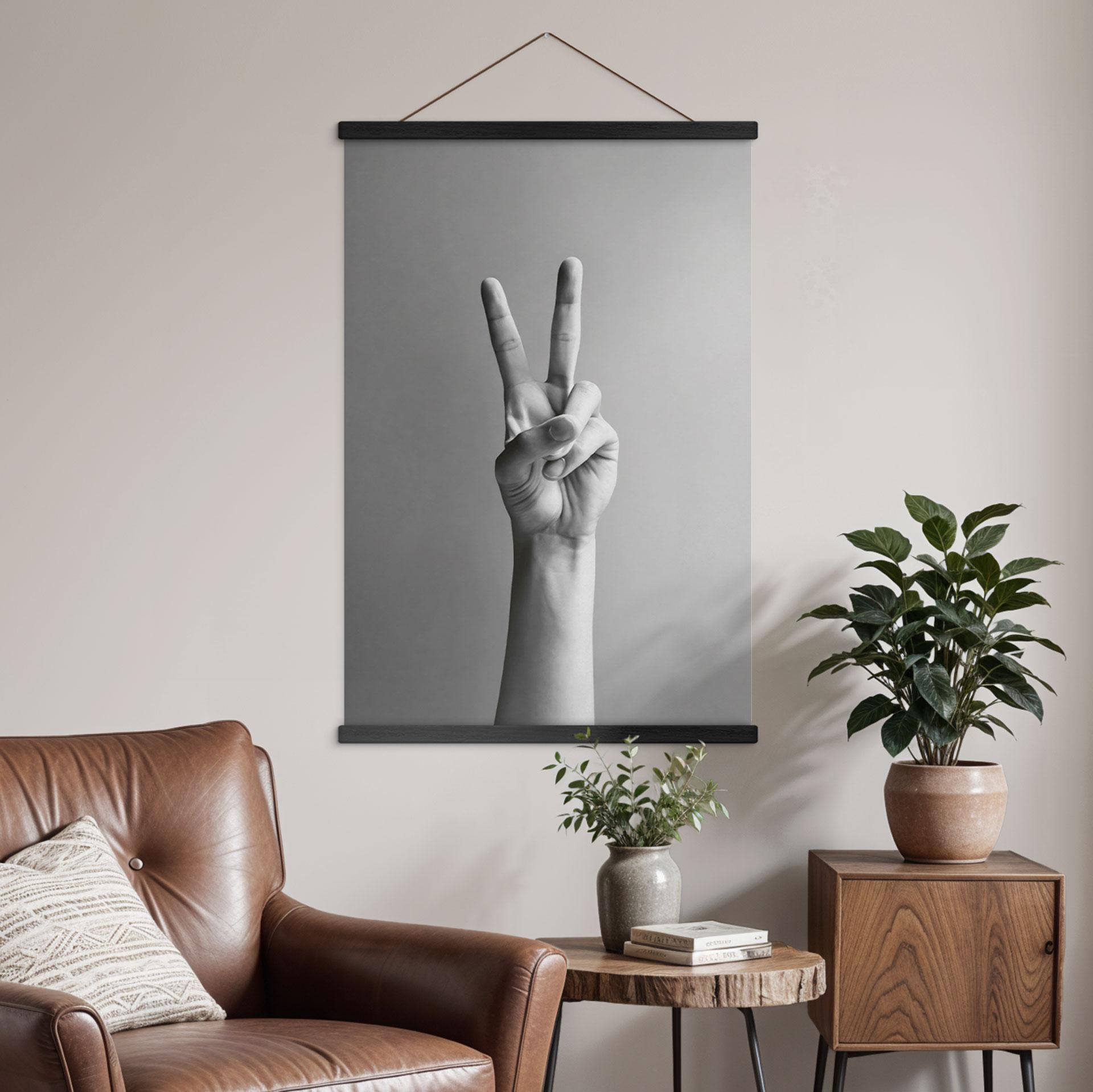 Tekstil plakat Victory Hand - tegn på fred og sejr - Bühler