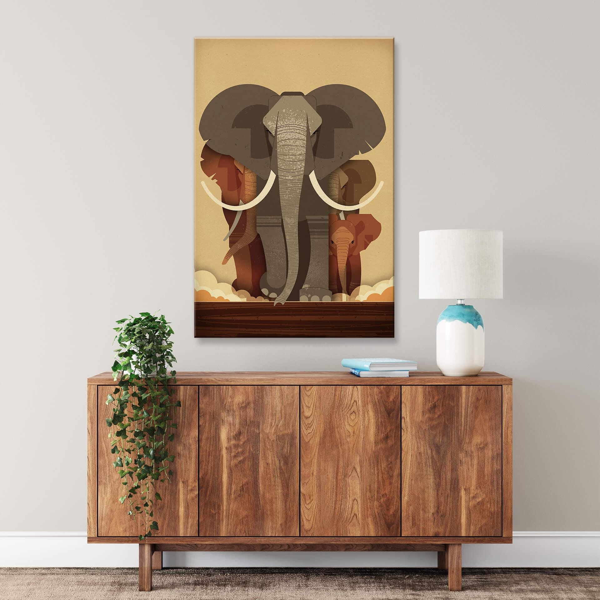 Leinwandbild Braun - Elephants