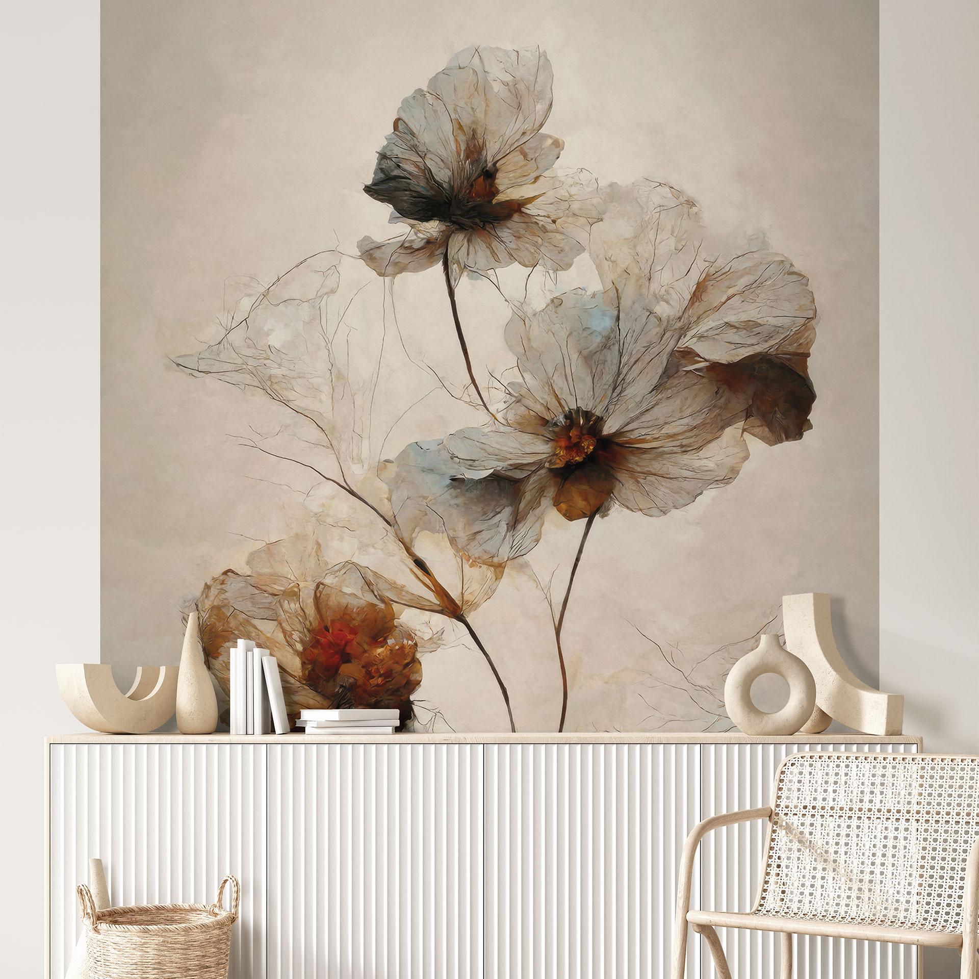 Fototapet med blomster | tørrede blomster - forgængelighedens elegance - Treechild