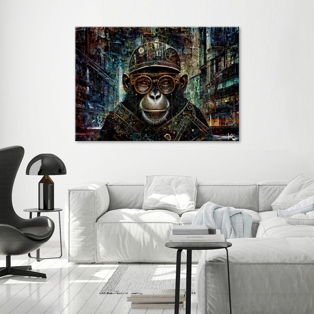 Canvasbillede, abstrakt abe