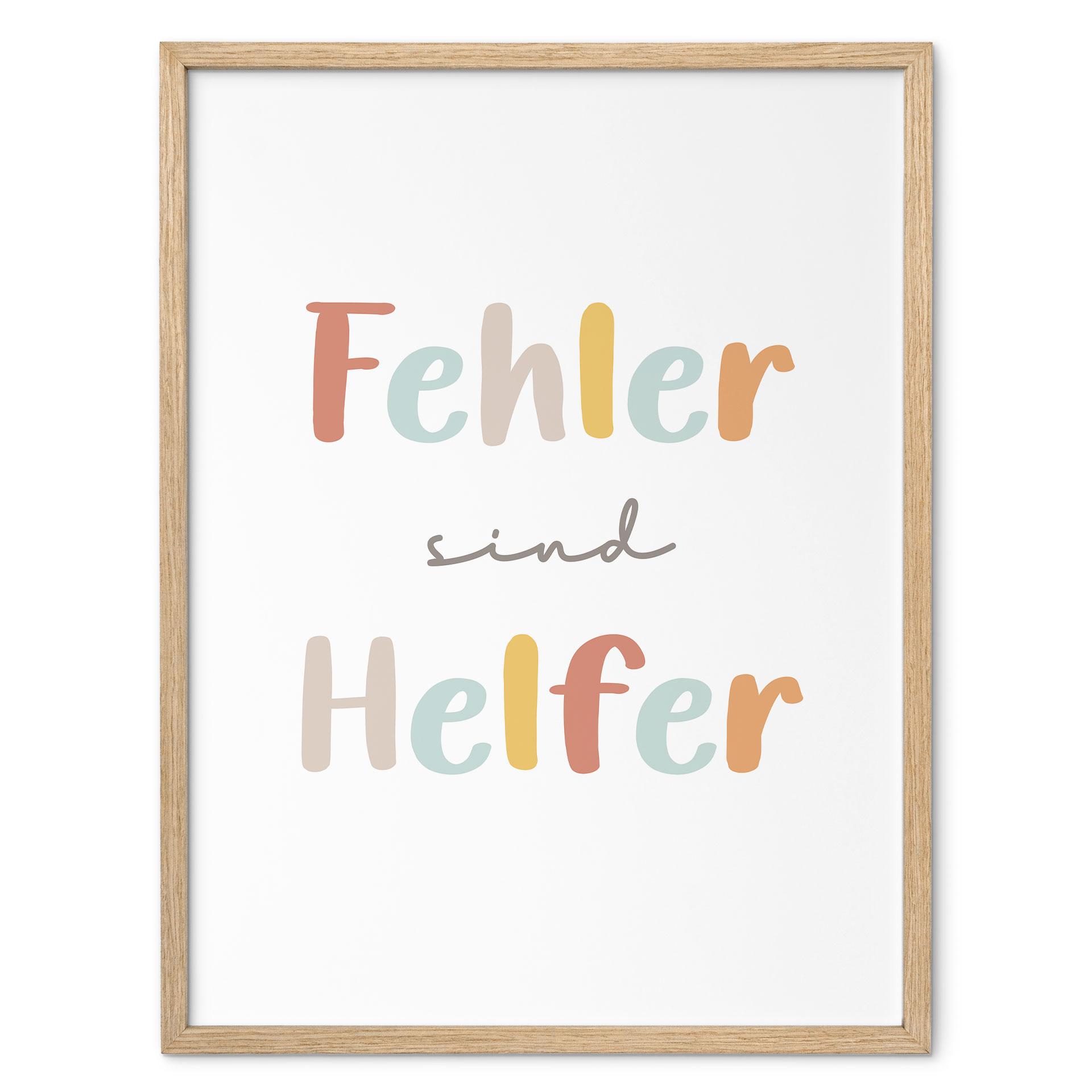 Kinder-Poster 'Fehler sind Helfer' in bunter Typografie