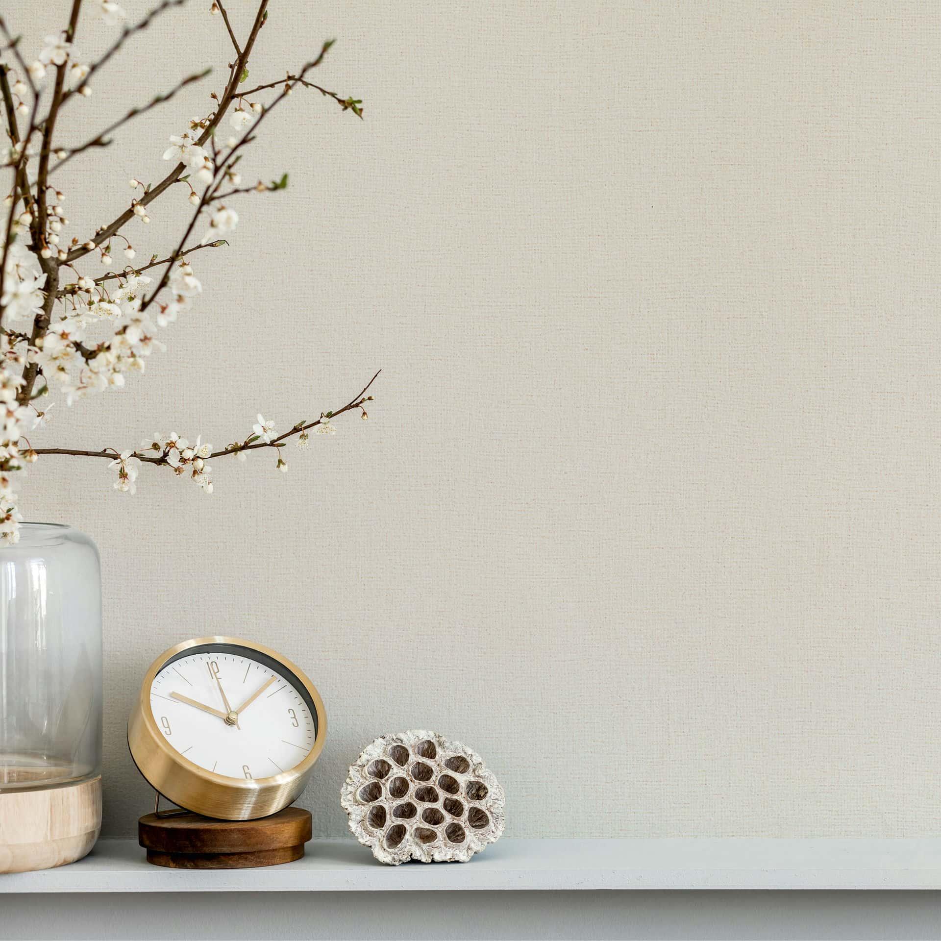 Vliesbehang structuur effen modern in beige