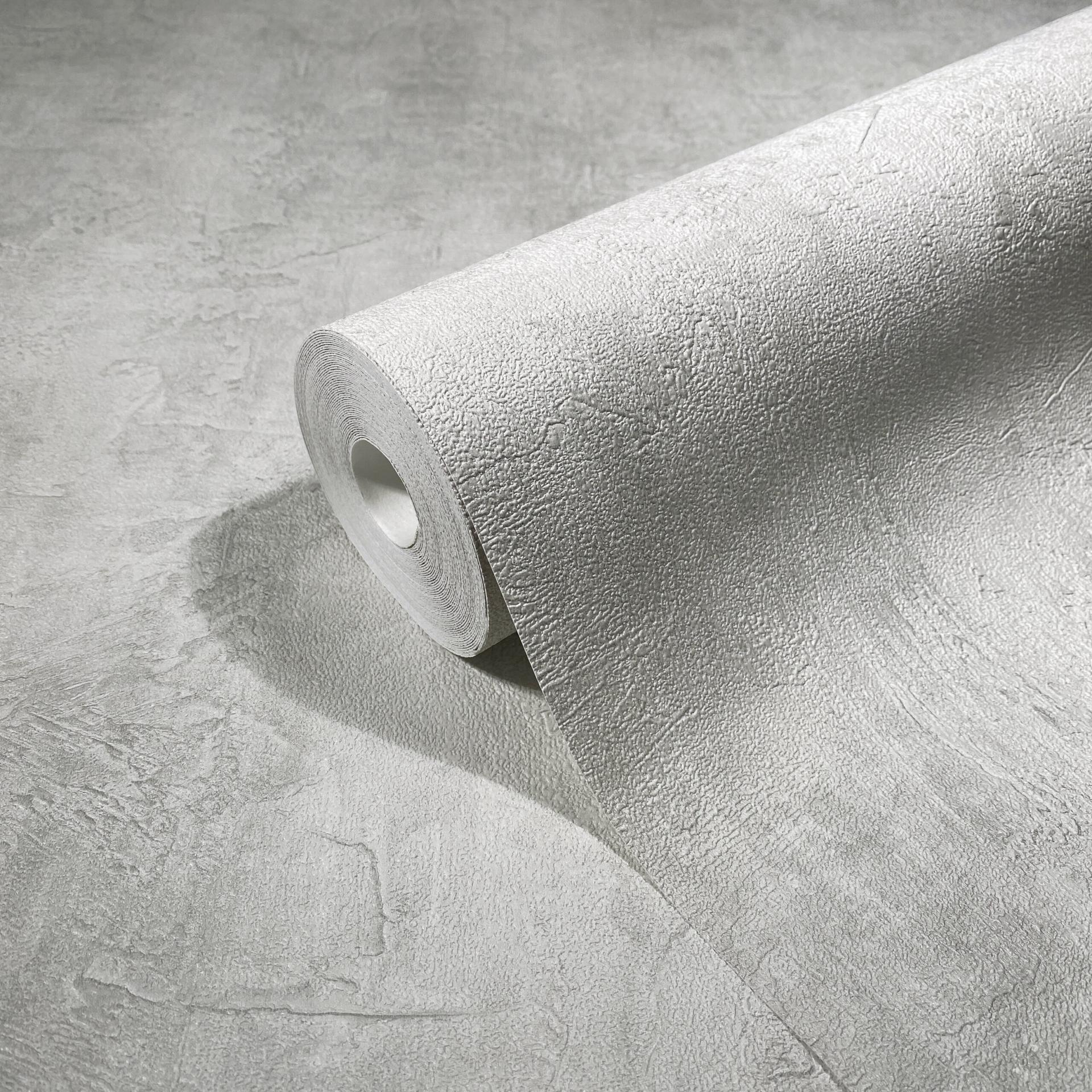 Non-woven tapet i betonlook, ensfarvet grå Tekstur
