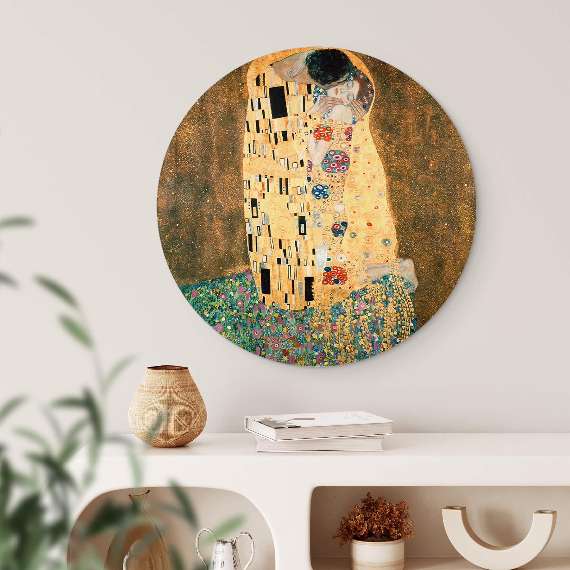 Alu-Dibond Klimt - Der Kuss - Rund