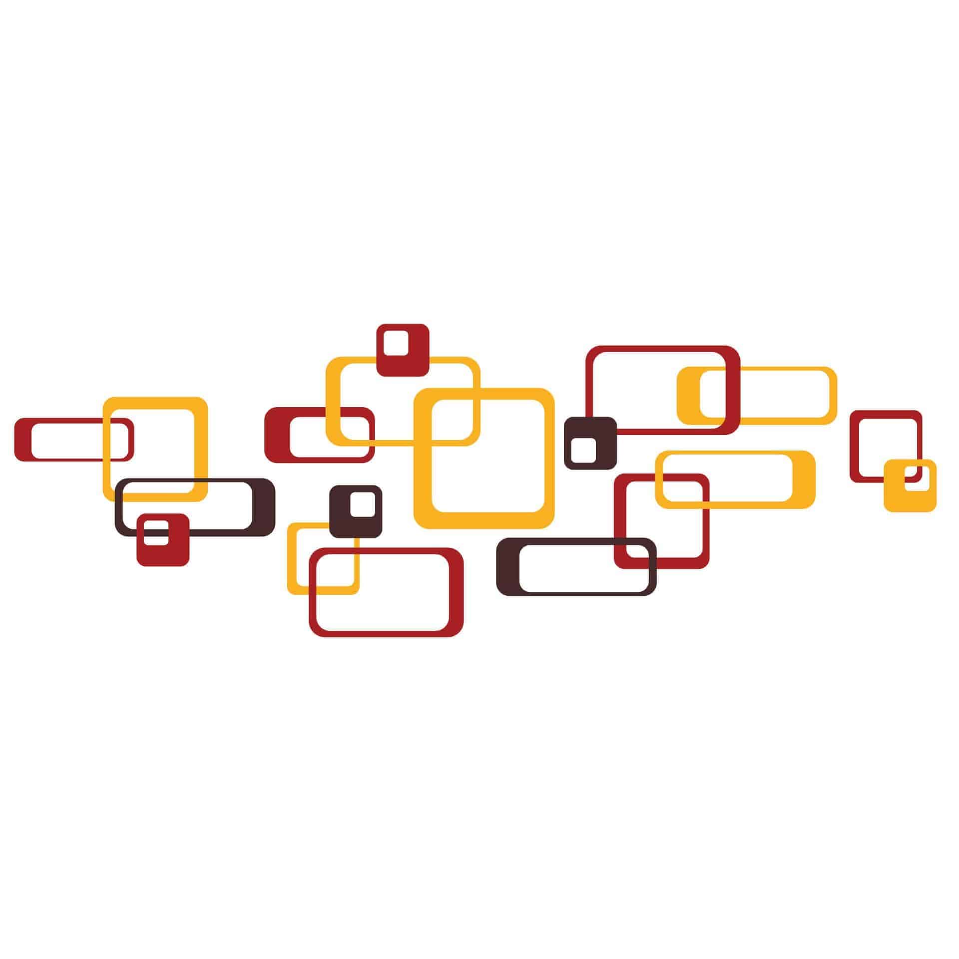 Wallsticker - Retro Rektangel Orange