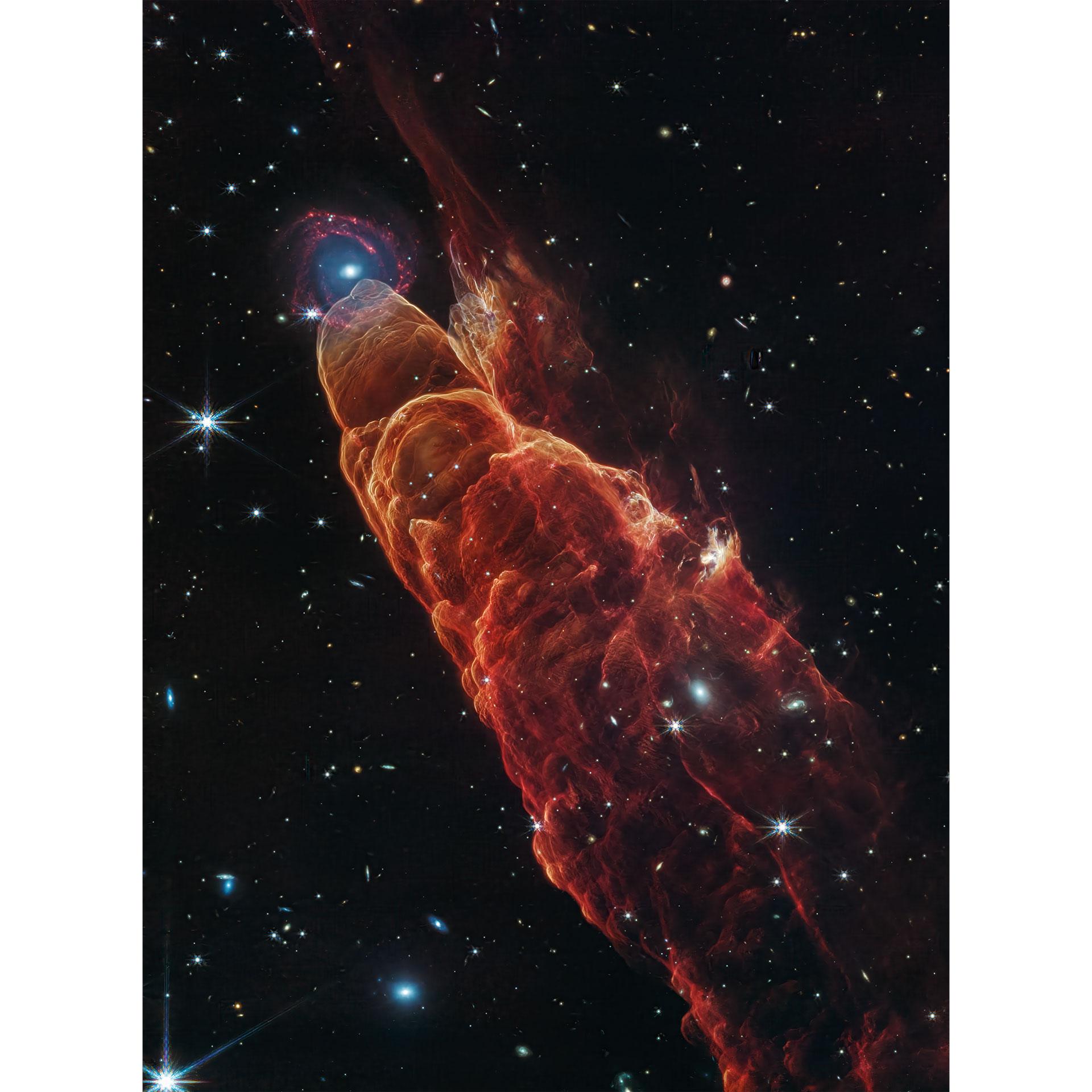 Fotobehang James Webb Telescoop - Kosmische orkaan Herbig Haro 49/50