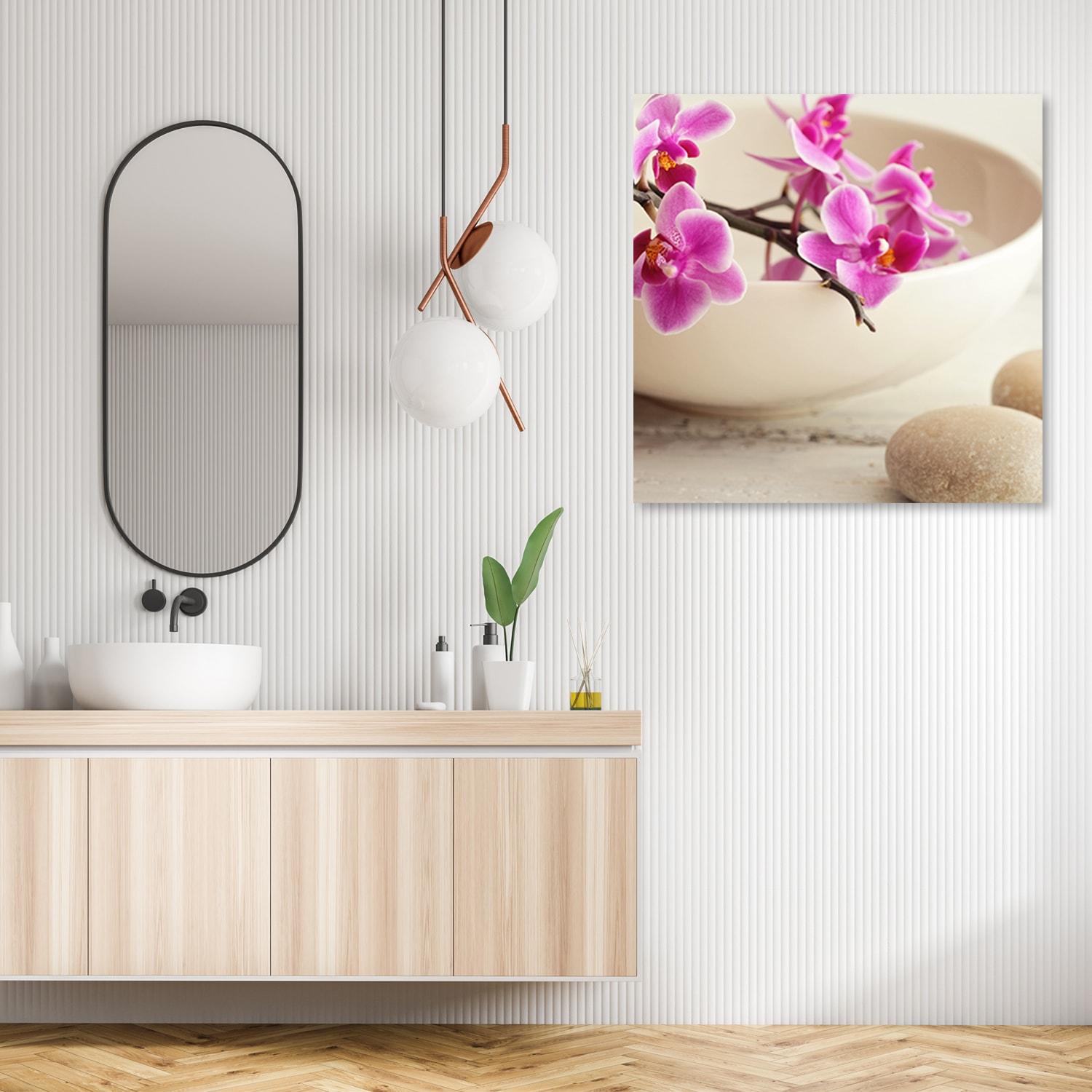 Canvasbillede, Lyserød orkidé-vase