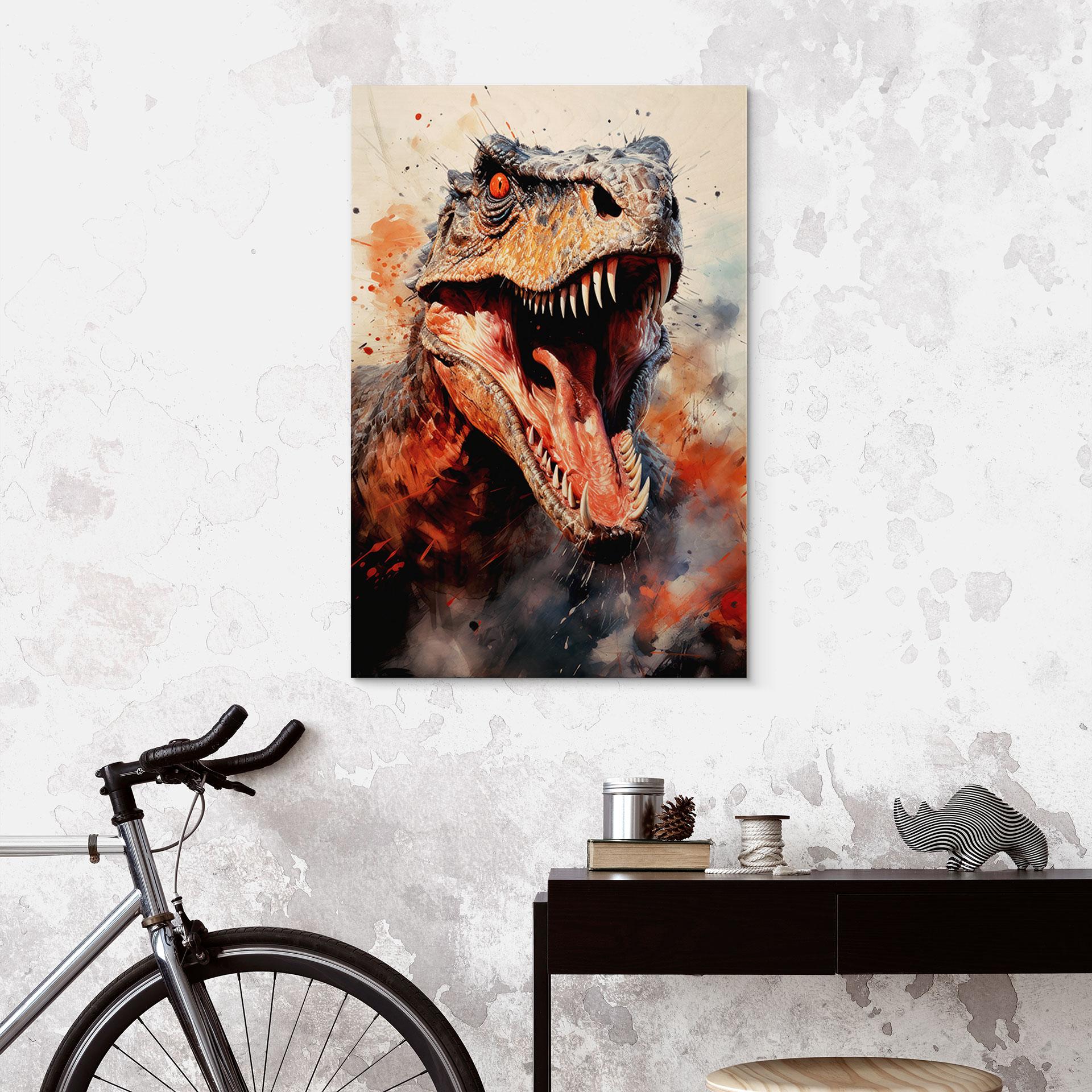 Træbillede T-Rex: Det vilde ansigt fra forhistorisk tid - Jaszke
