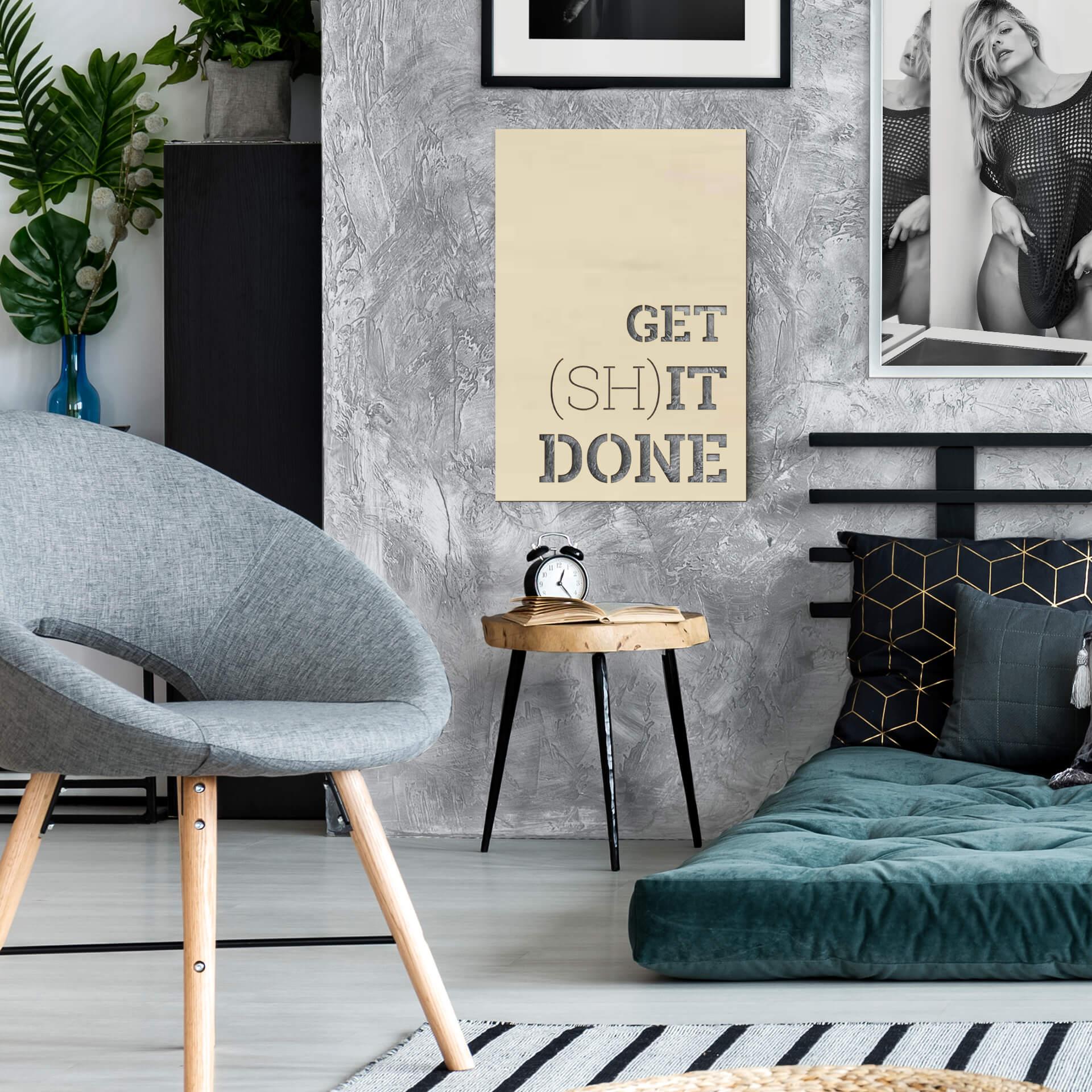 Decoración en madera de álamo - Get shit done